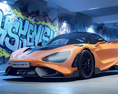 McLaren 765LT - Neon Car Art