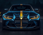 BMW Racing V3 - Neon Car Art