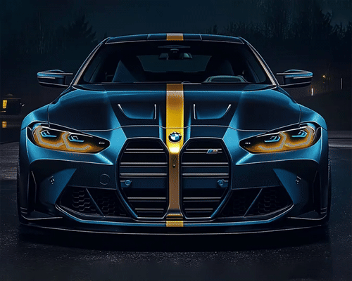 BMW Racing V3 - Neon Car Art
