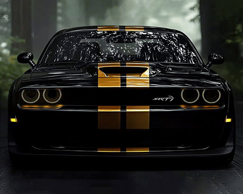Dodge Challenger SRT V4 - Neon Car Art