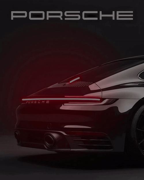 Porsche V8  - Neon Car Art