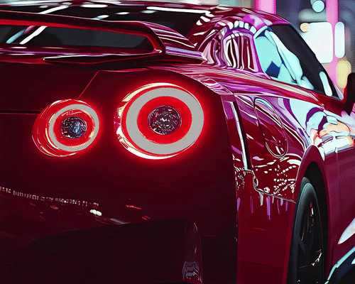 Nissan GT-R V3 - Neon Car Art