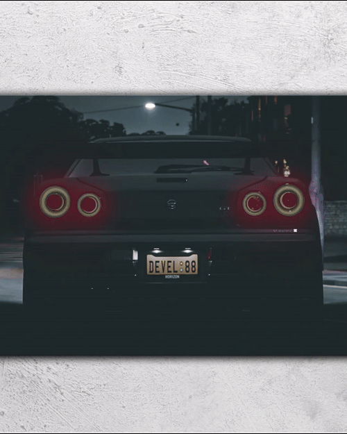 Nissan GTR V7  - Neon Car Art