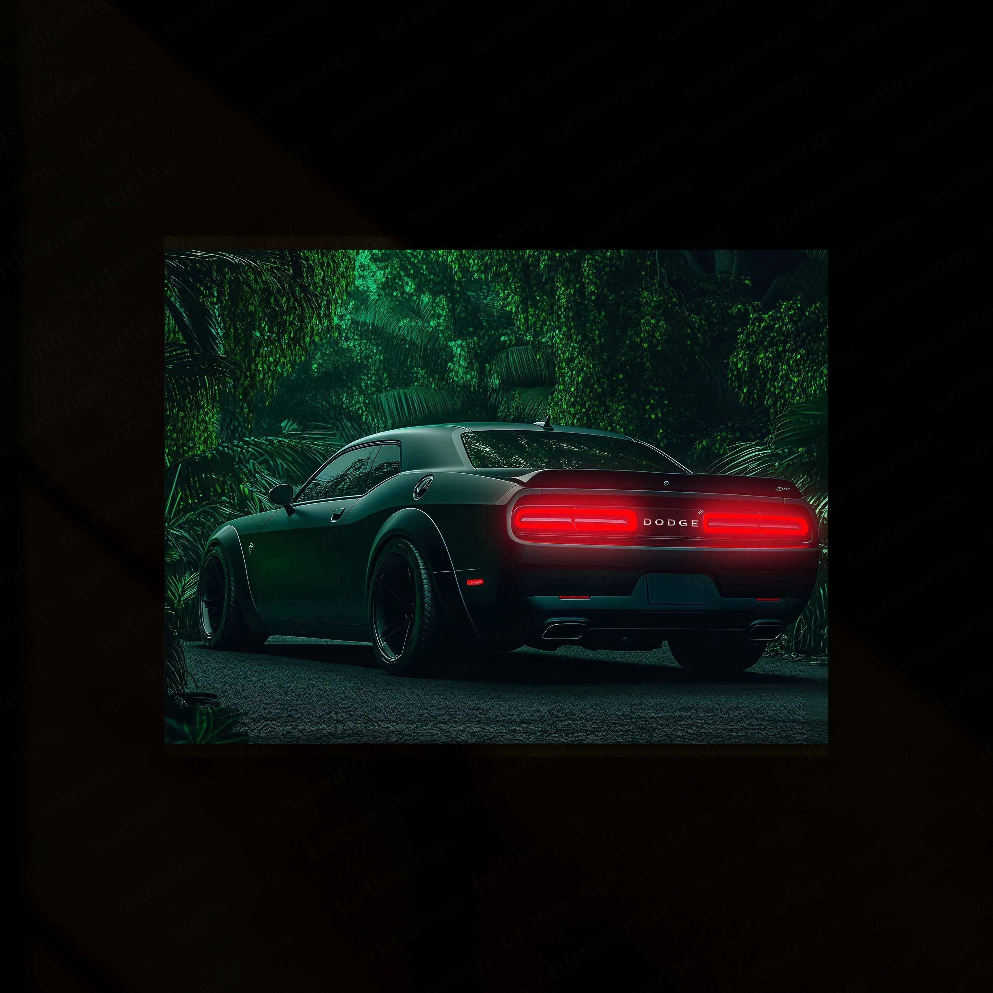 Dodge Challenger SRT Neon LED Metal Frame â Bold Automotive Wall Art 1