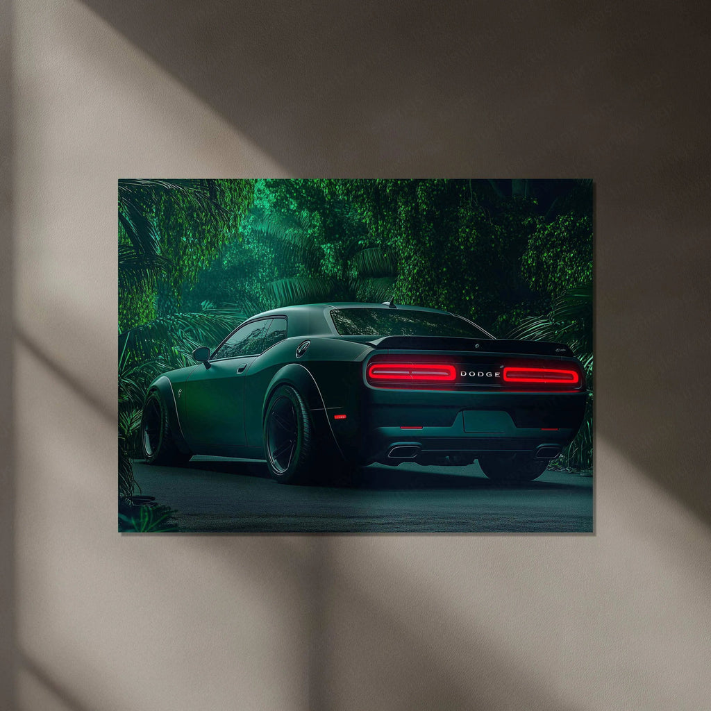 Dodge Challenger SRT Neon LED Metal Frame â Bold Automotive Wall Art 1