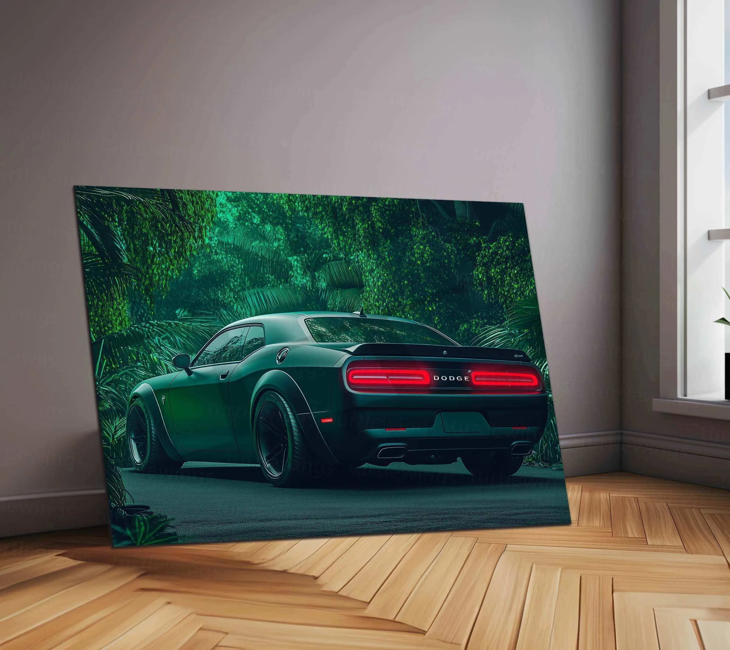 Dodge Challenger SRT Neon LED Metal Frame â Bold Automotive Wall Art 1