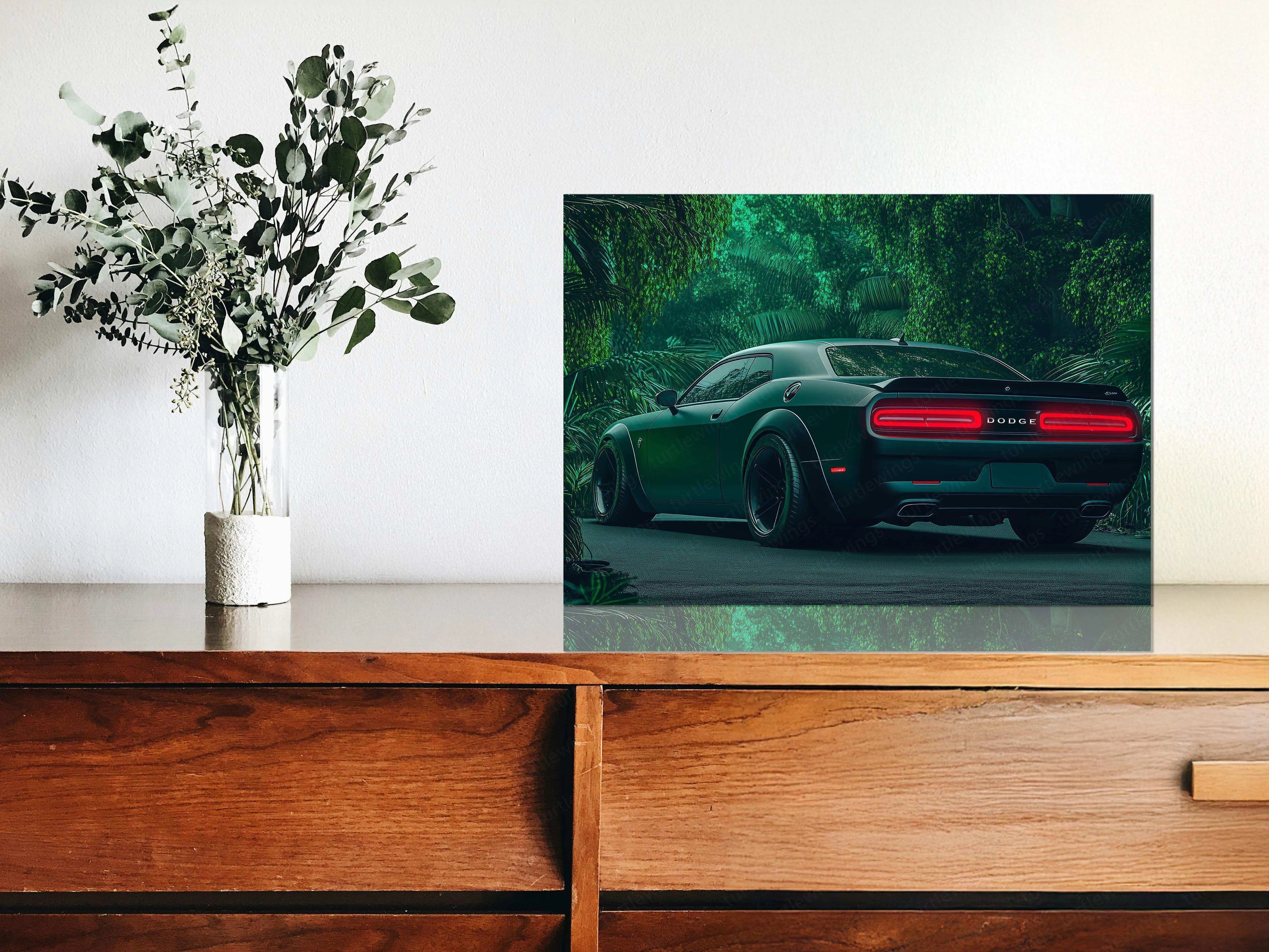 Dodge Challenger SRT Neon LED Metal Frame â Bold Automotive Wall Art 1