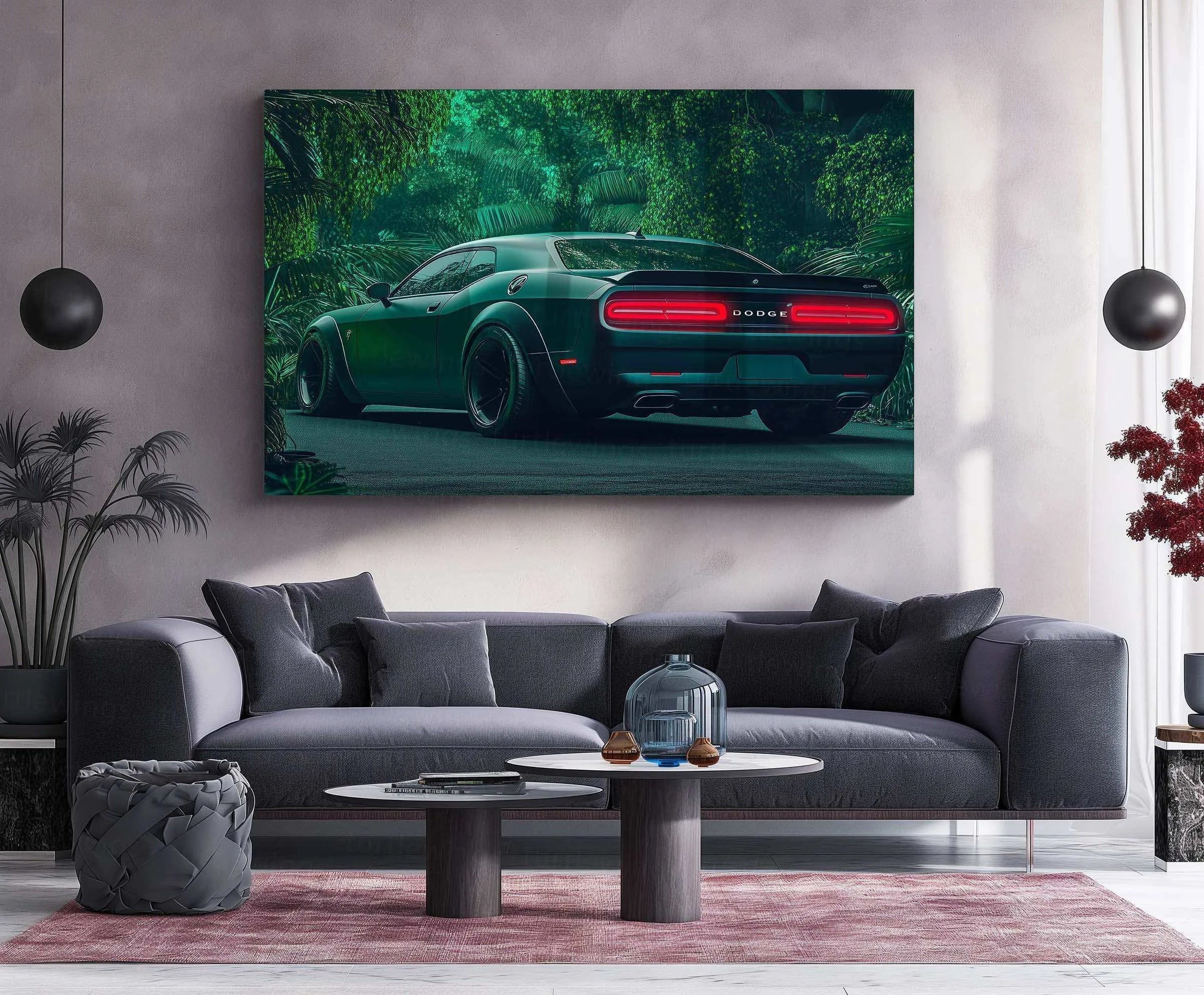 Dodge Challenger SRT Neon LED Metal Frame â Bold Automotive Wall Art 1