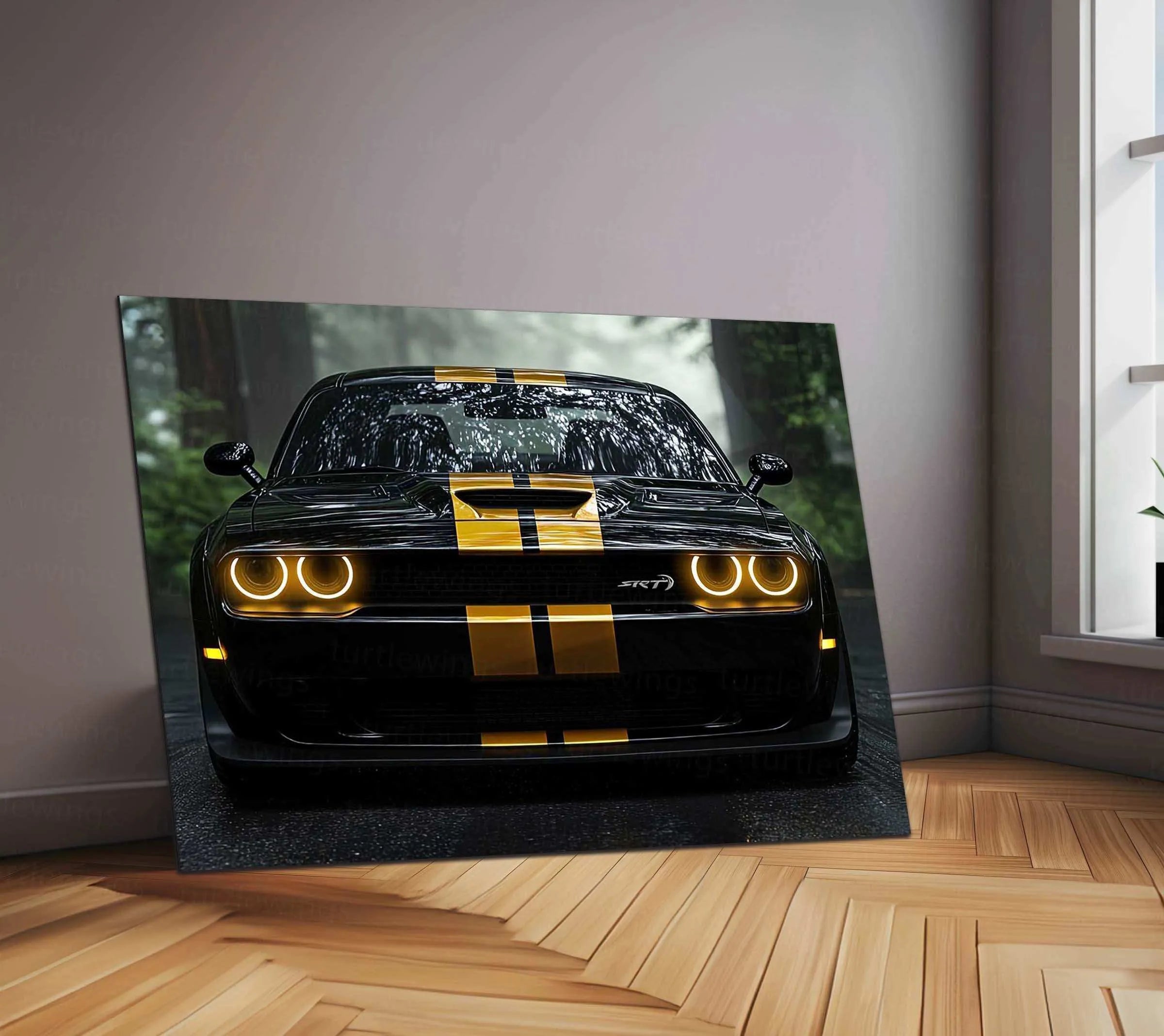 Dodge Challenger SRT Neon LED Metal Frame â Bold Automotive Wall Art 2
