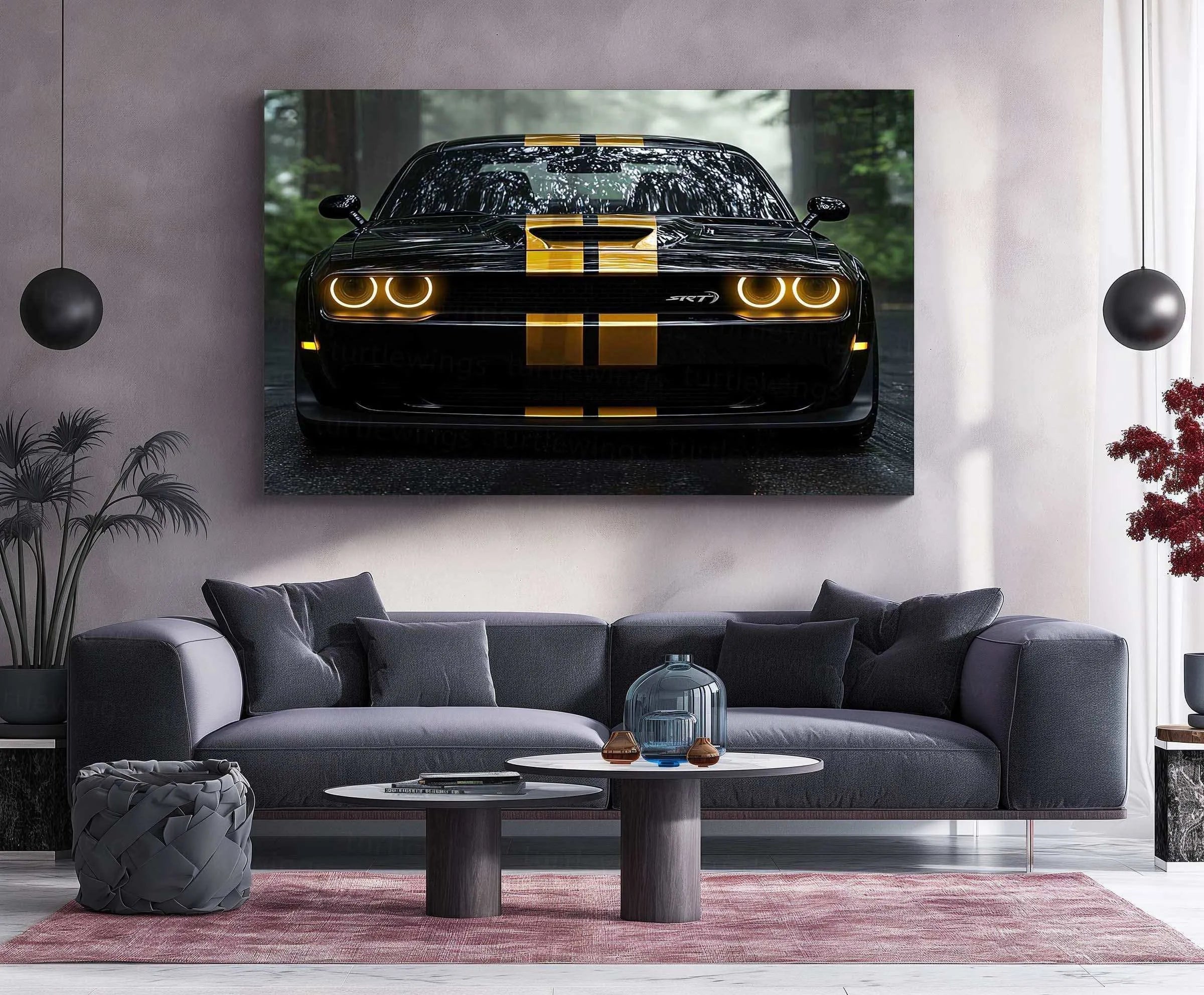 Dodge Challenger SRT Neon LED Metal Frame â Bold Automotive Wall Art 2