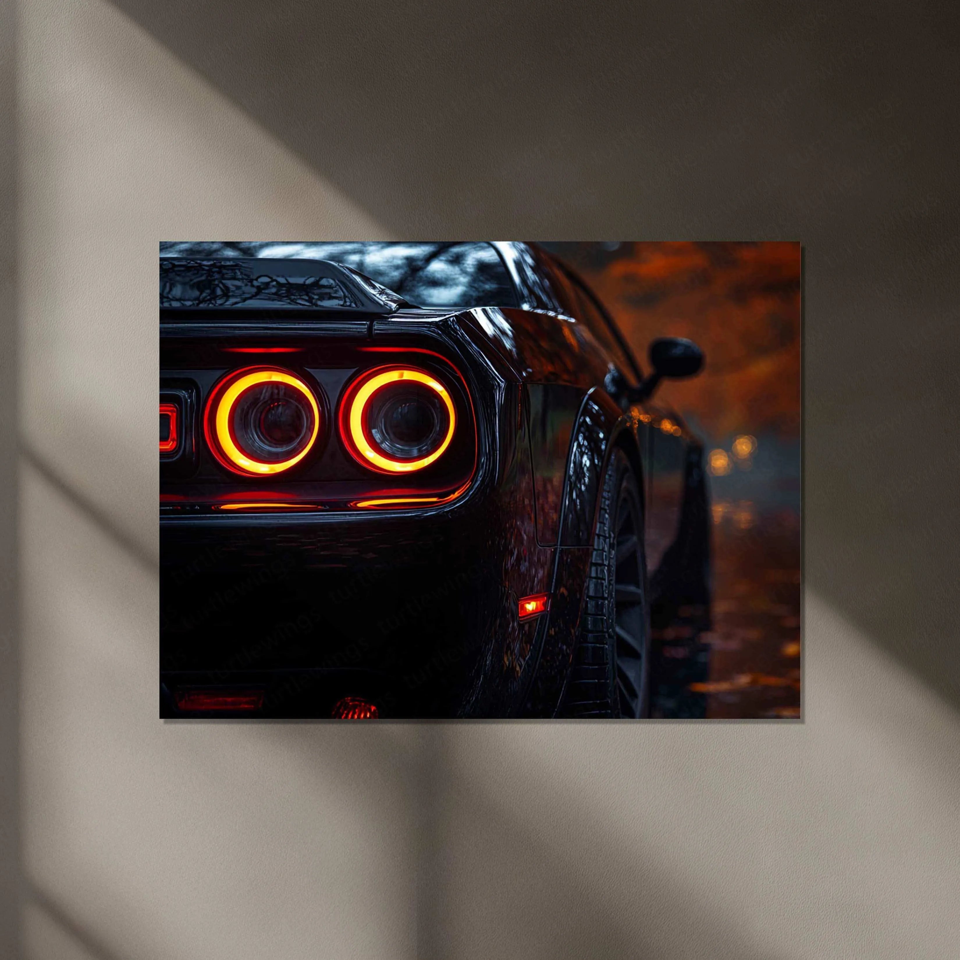 Dodge Challenger SRT Neon LED Metal Frame â Bold Automotive Wall Art 3