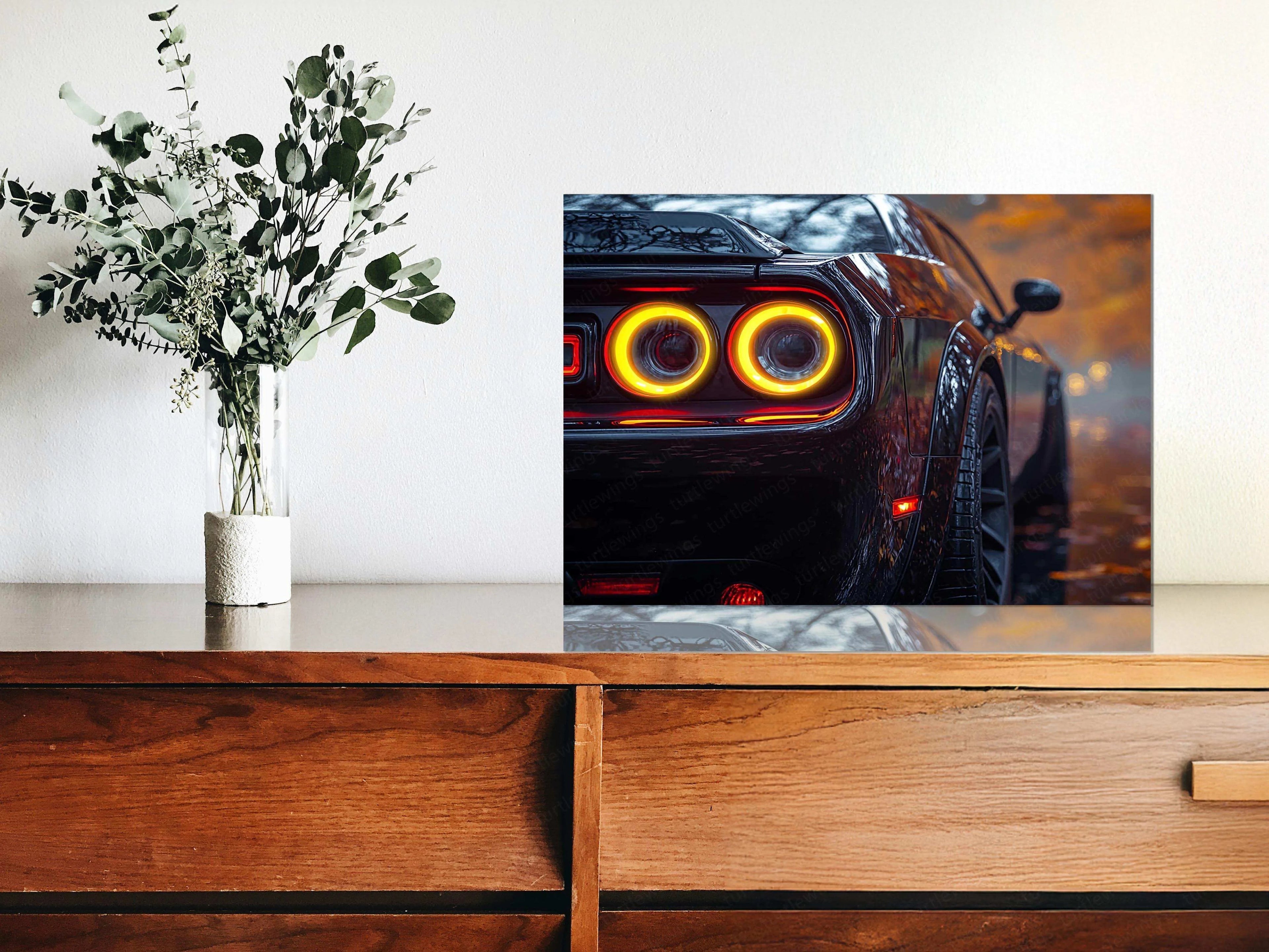 Dodge Challenger SRT Neon LED Metal Frame â Bold Automotive Wall Art 3