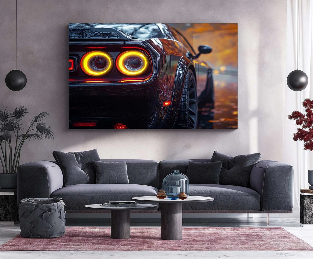 Dodge Challenger SRT Neon LED Metal Frame â Bold Automotive Wall Art 3