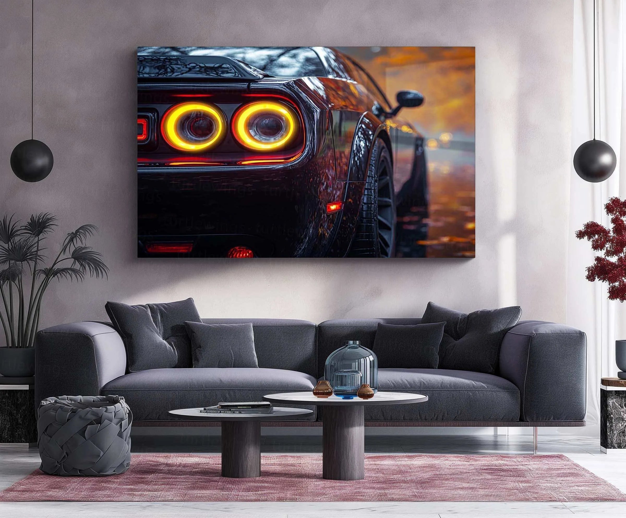 Dodge Challenger SRT Neon LED Metal Frame â Bold Automotive Wall Art 3