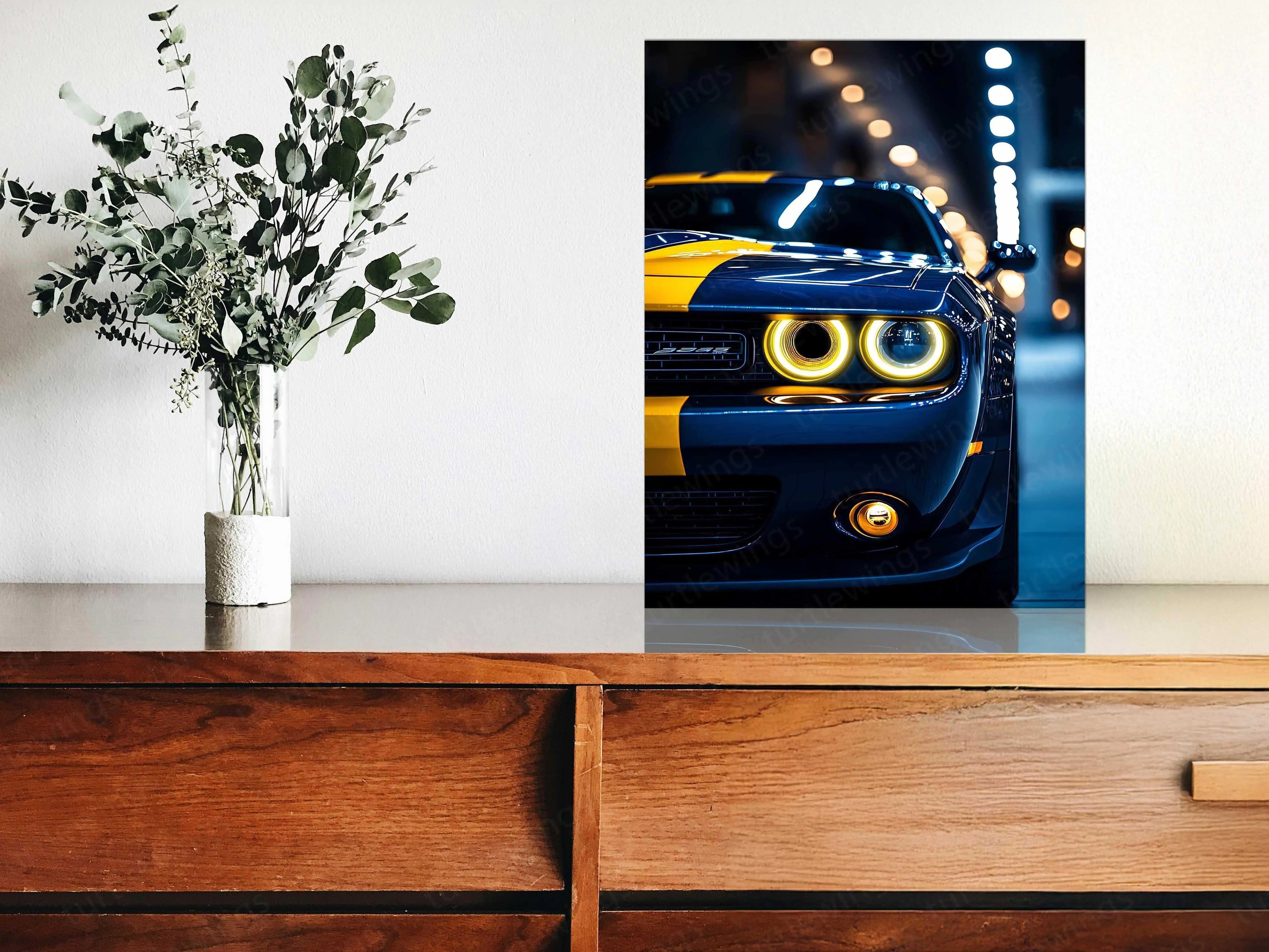 Dodge Challenger SRT Neon LED Metal Frame â Bold Automotive Wall Art 4
