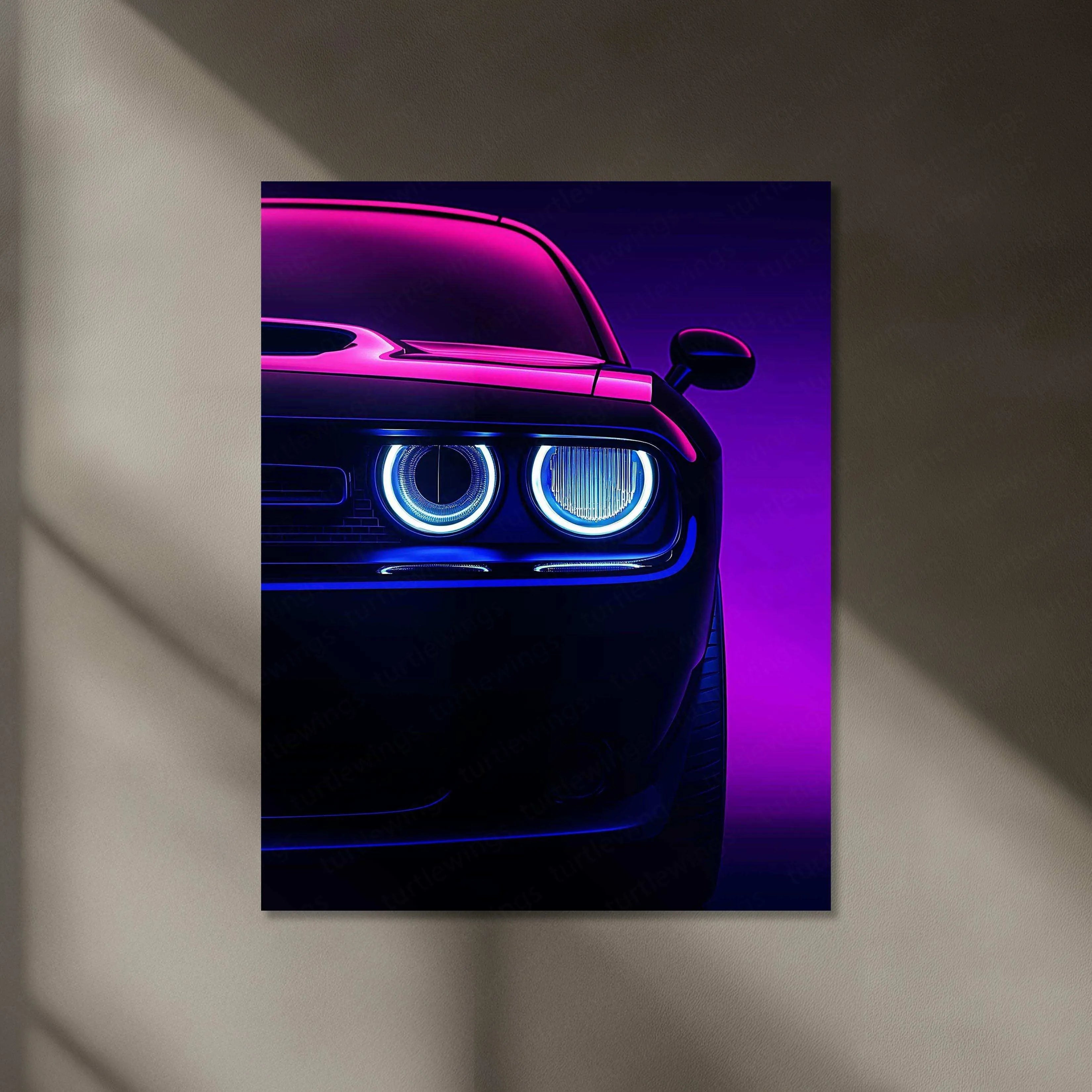 Dodge Challenger SRT Neon LED Metal Frame â Bold Automotive Wall Art 5