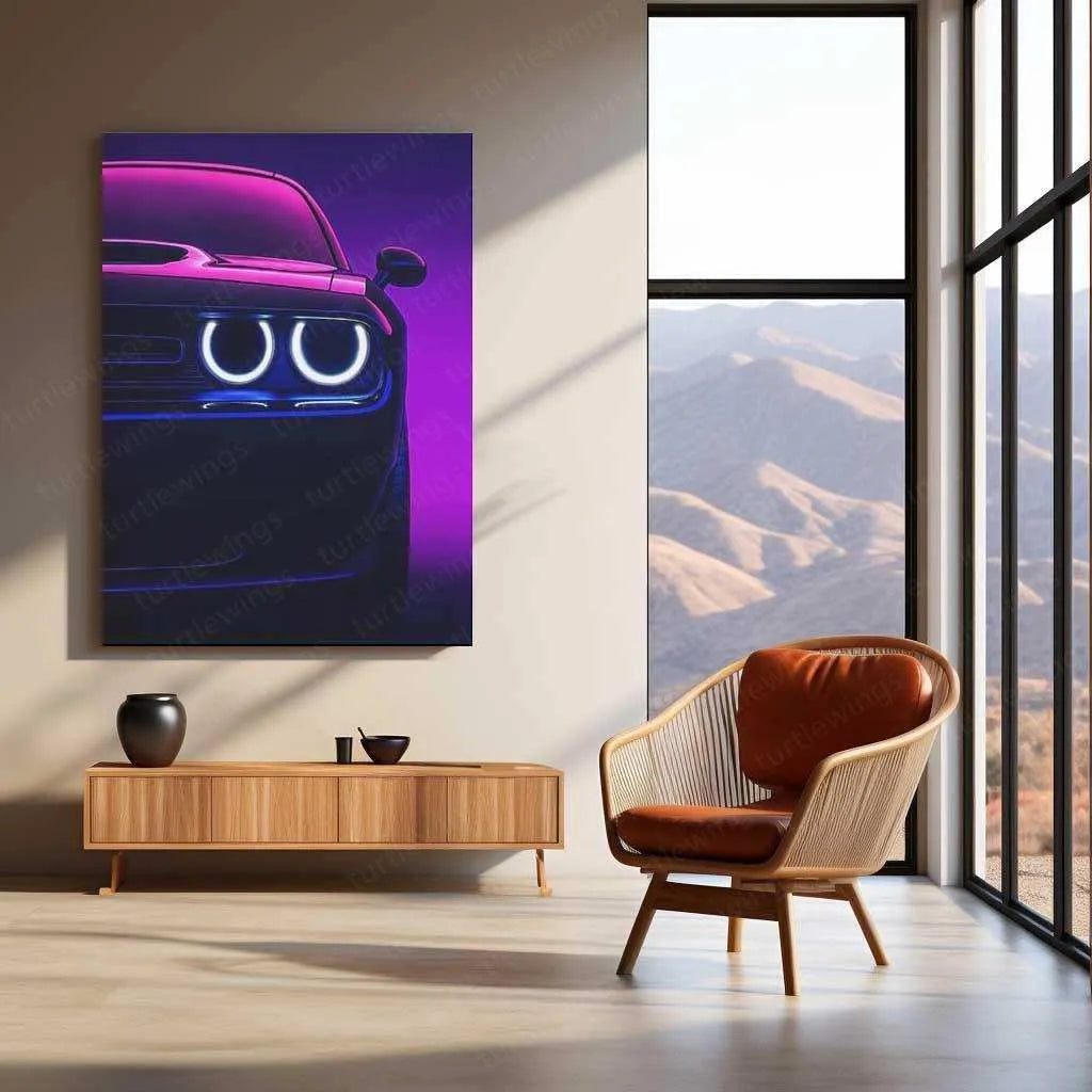 Dodge Challenger SRT Neon LED Metal Frame â Bold Automotive Wall Art 5