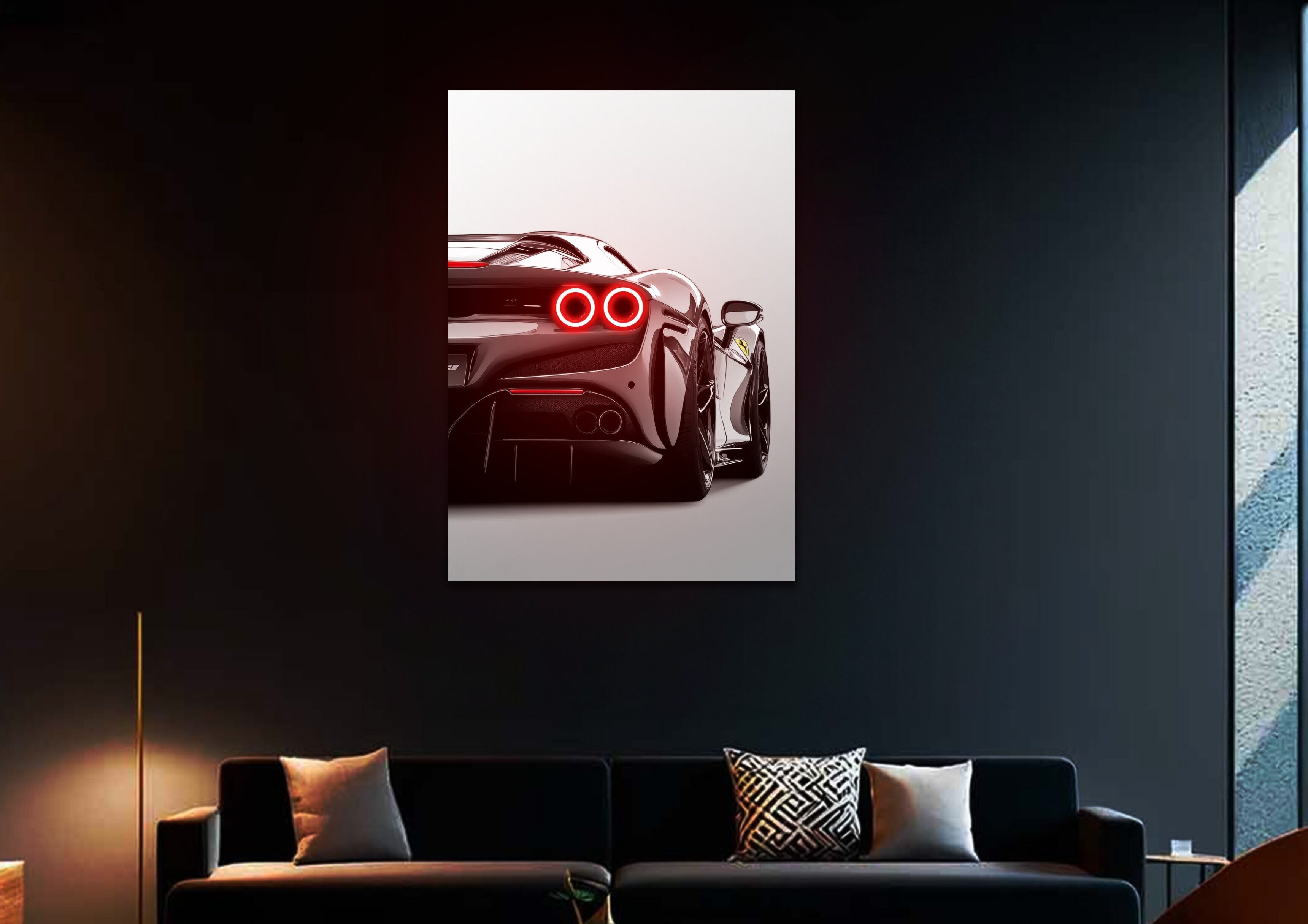 Ferrari V2 - Neon Car Art
