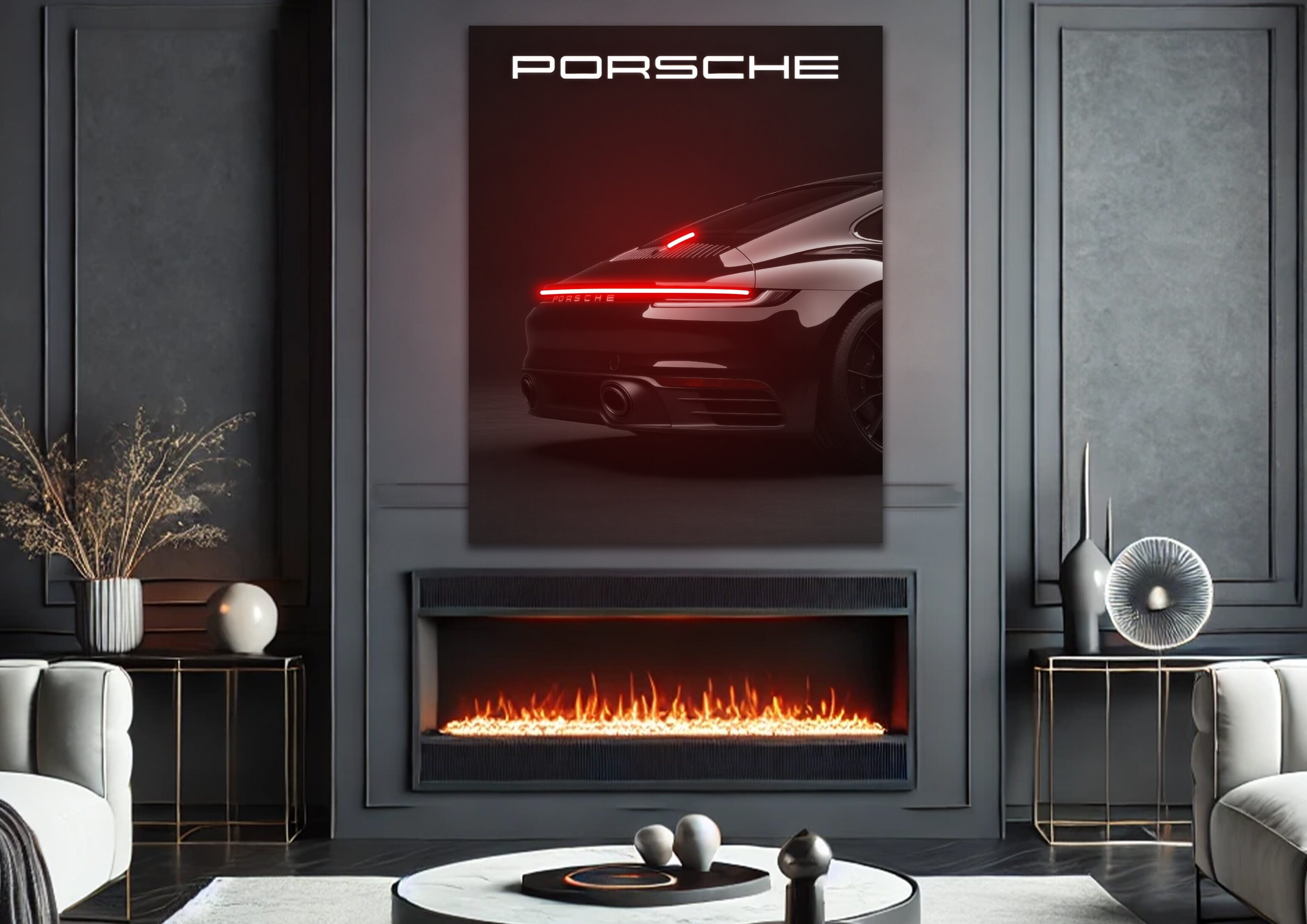 Porsche V8  - Neon Car Art