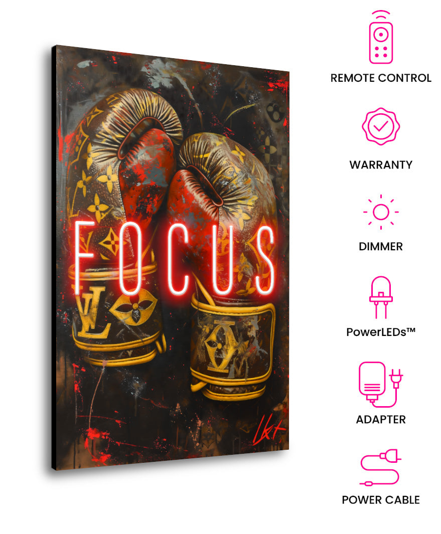 Focus – Neon Motivational Art