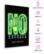 No Excuses – Neon Motivational Art