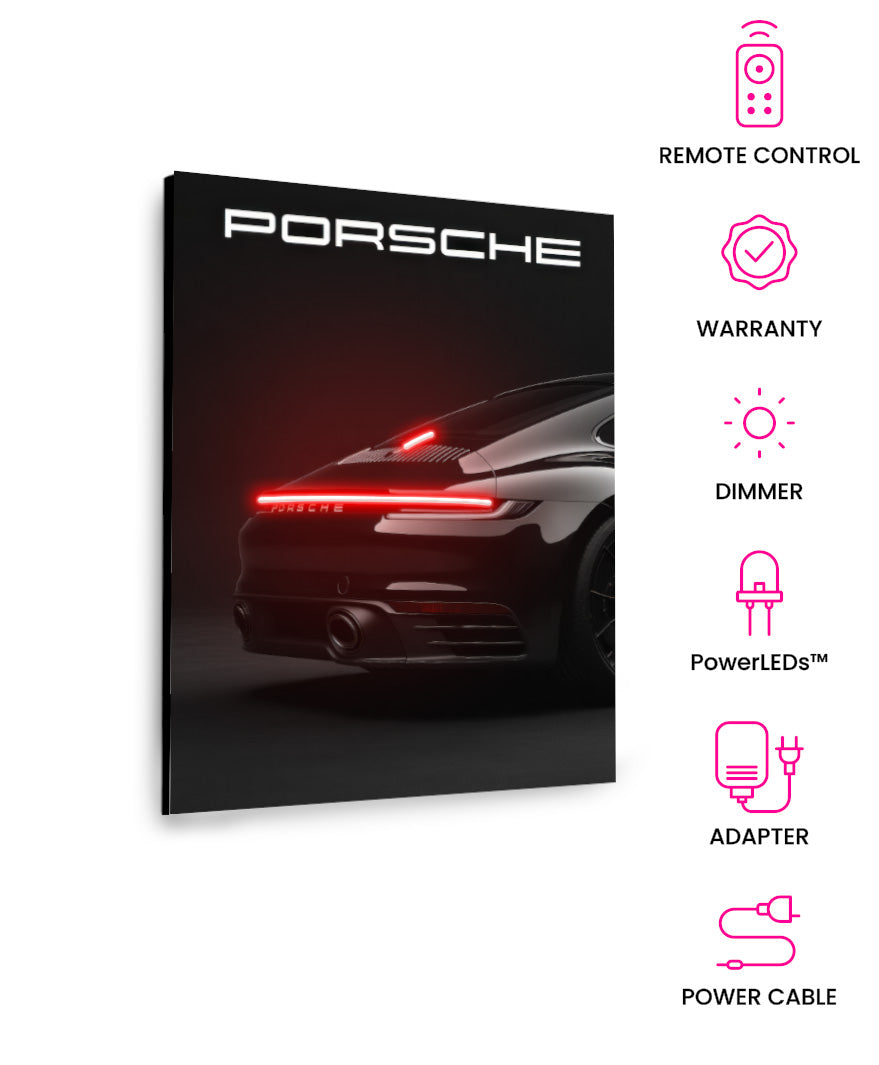 Porsche V8  - Neon Car Art