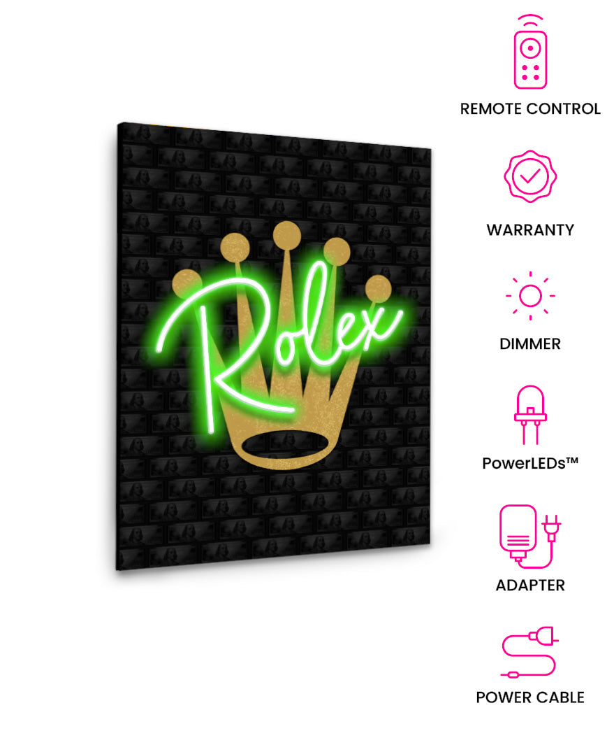 Rolex V2 – Neon Motivational Art