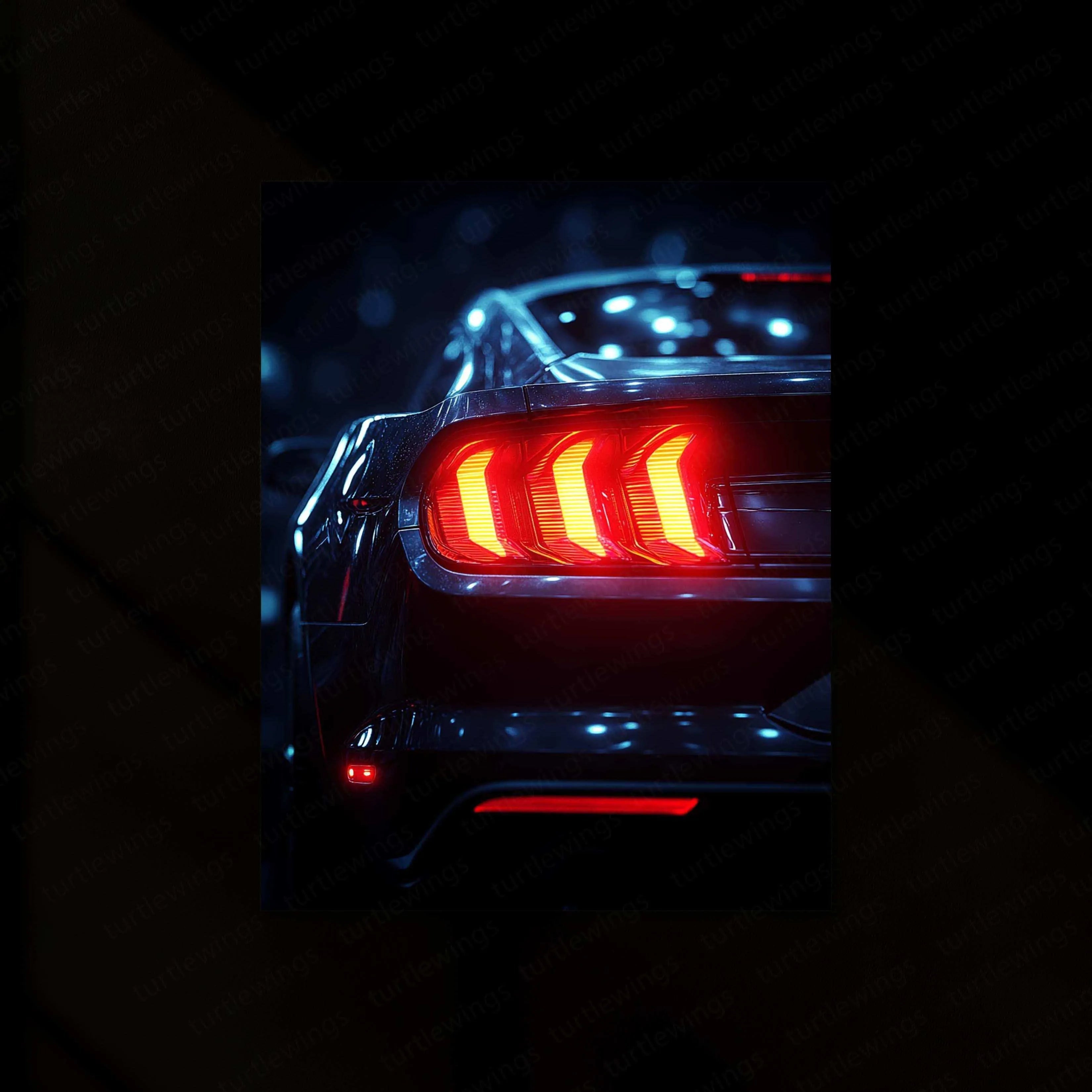 Mustang Shelby GT500 Neon LED Metal Frame â Iconic Muscle Car Wall Art 2