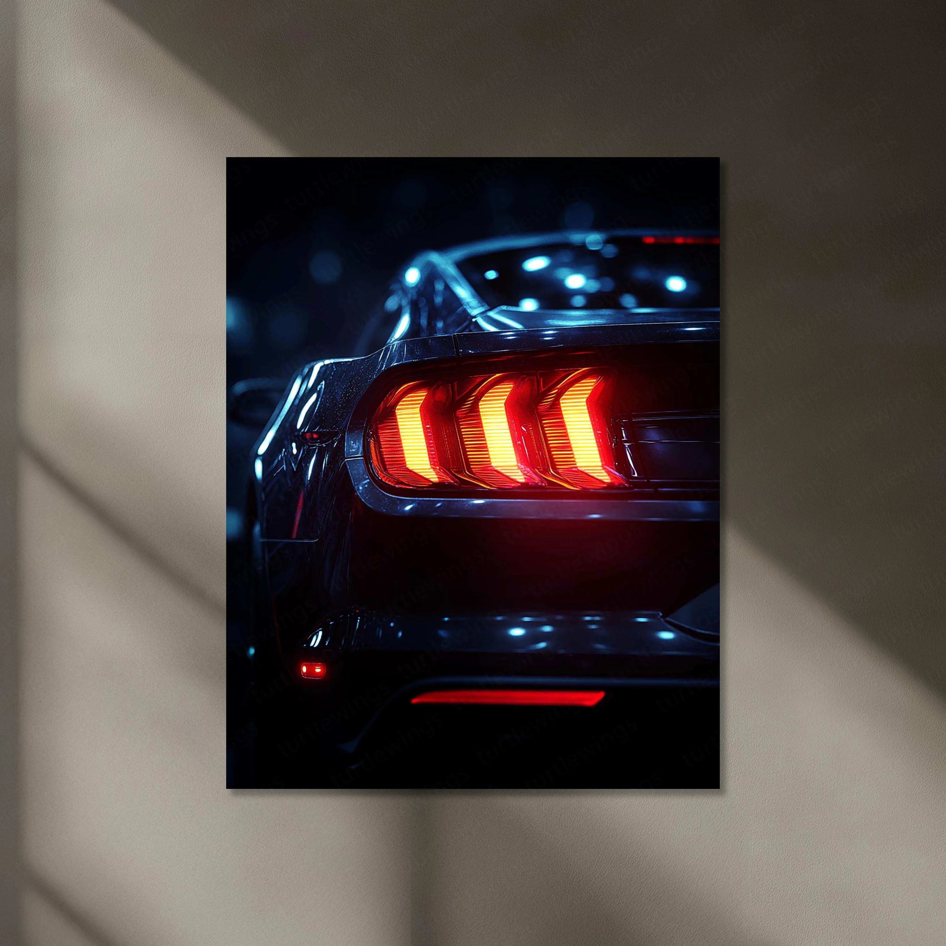 Mustang Shelby GT500 Neon LED Metal Frame â Iconic Muscle Car Wall Art 2