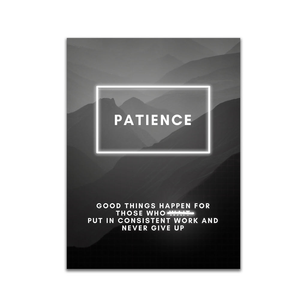 Patience – Neon Motivational Art