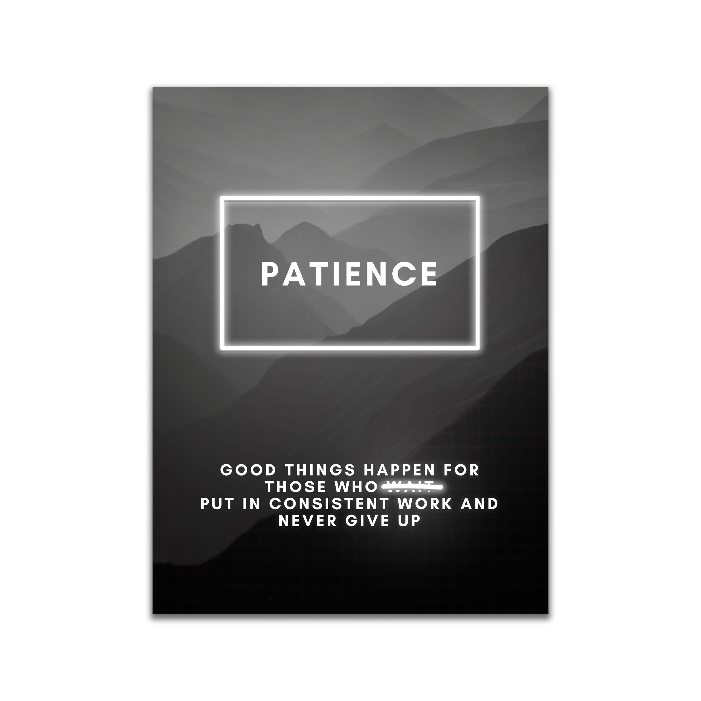 Patience – Neon Motivational Art