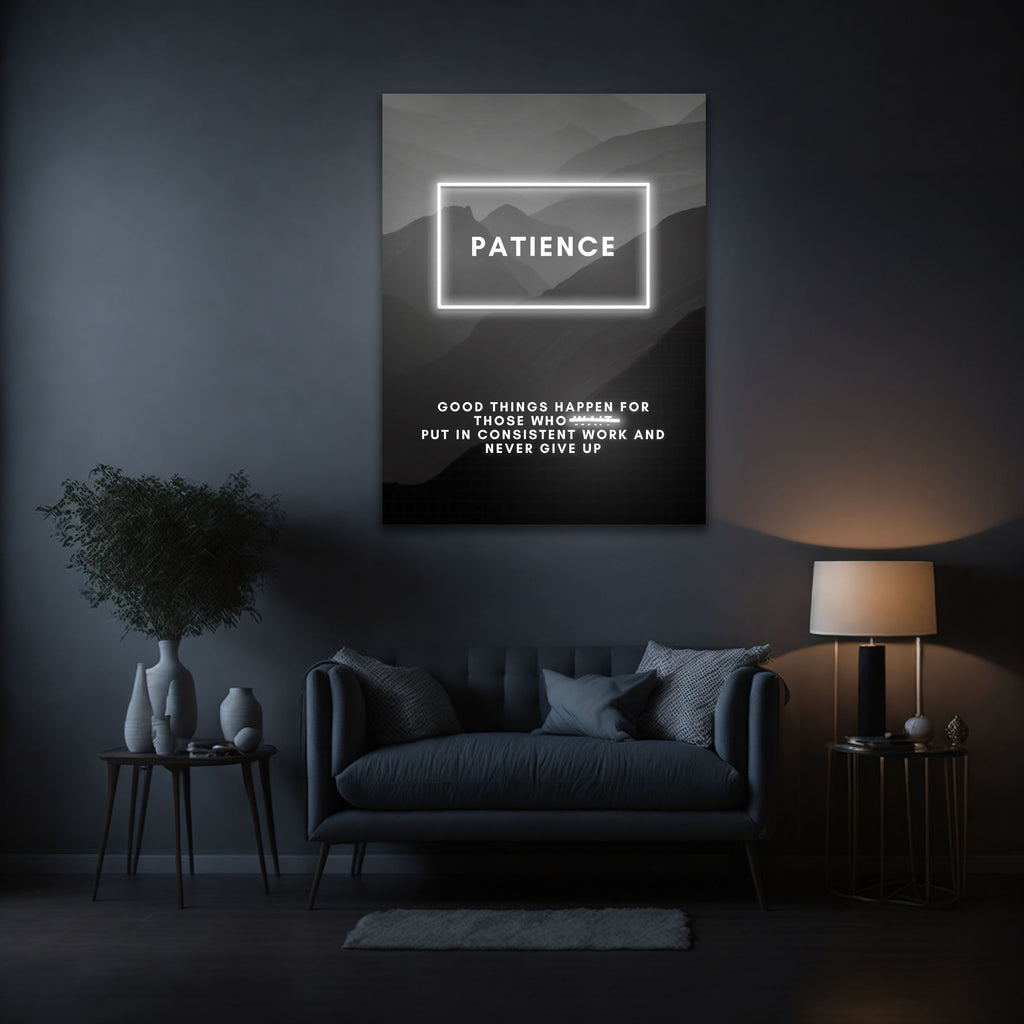 Patience – Neon Motivational Art