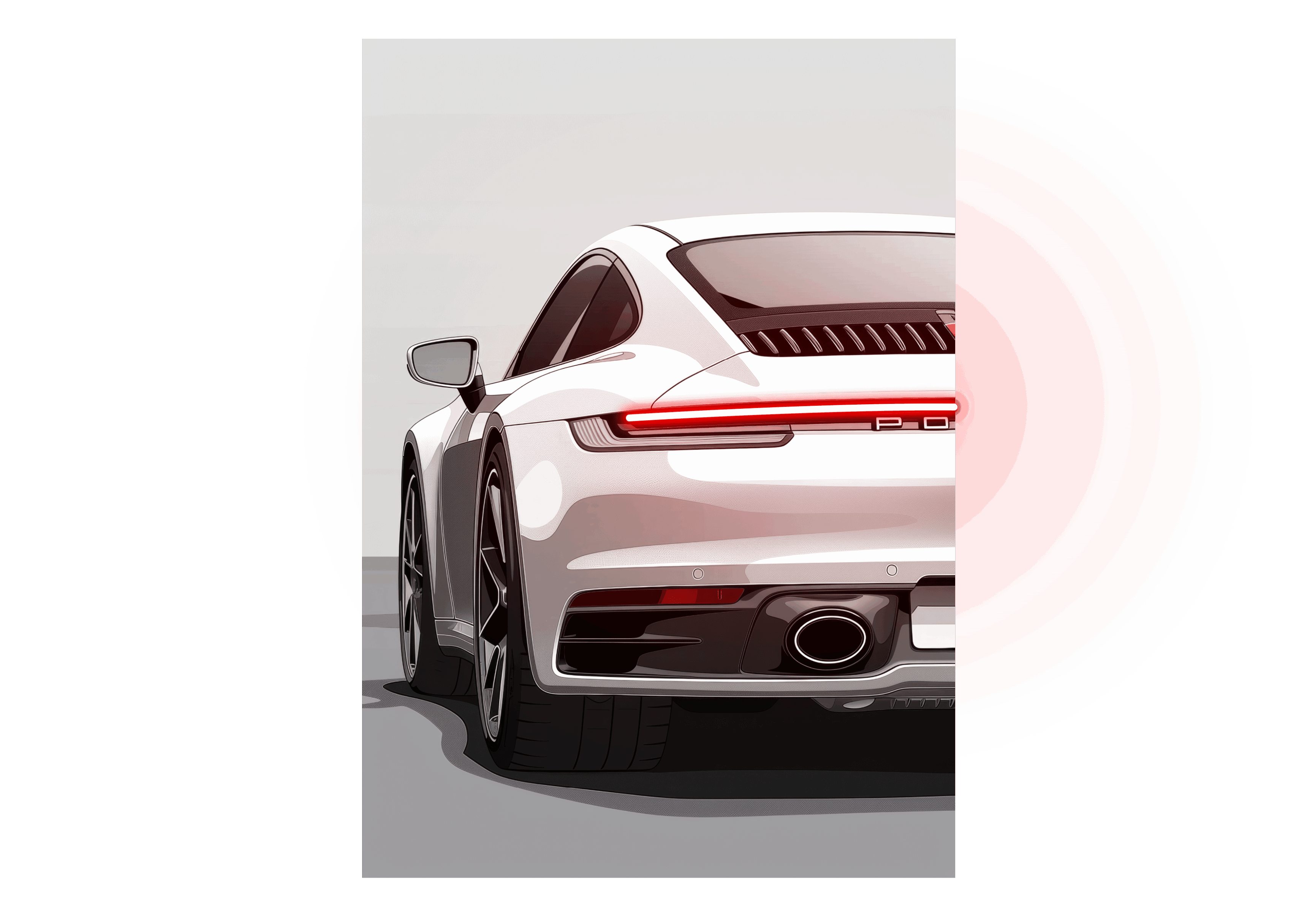 Porsche V5  - Neon Car Art