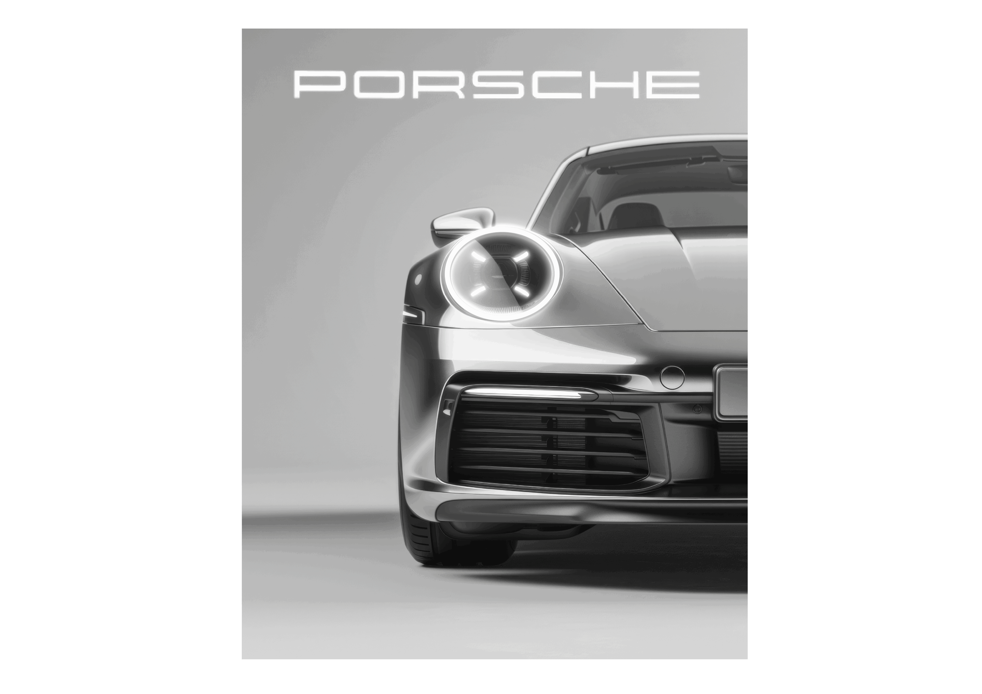Porsche V6  - Neon Car Art