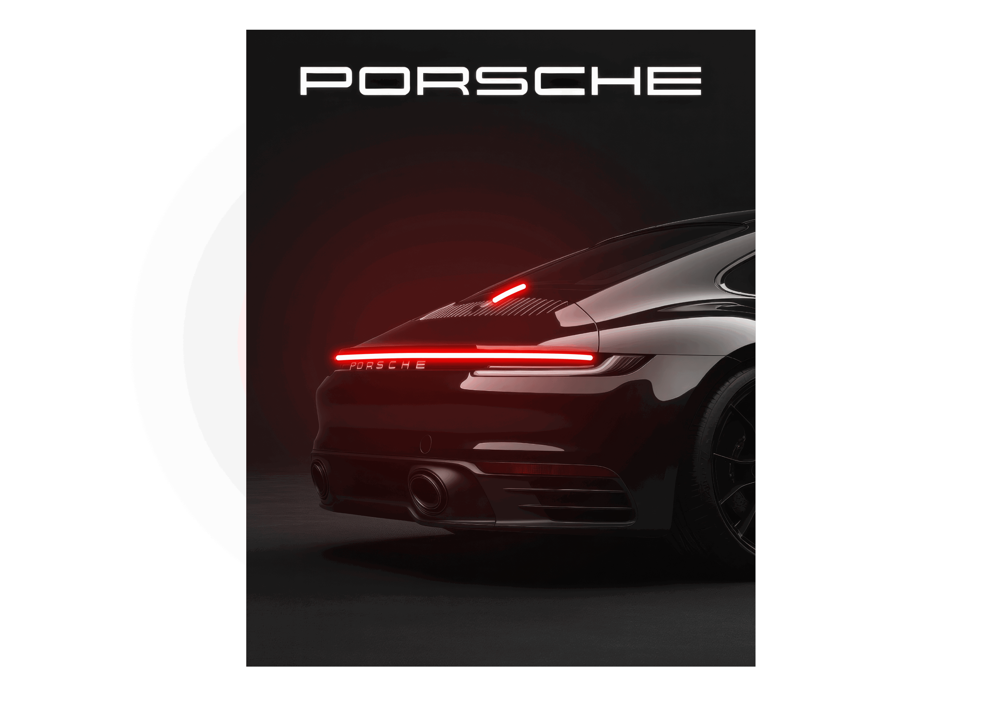 Porsche V8  - Neon Car Art