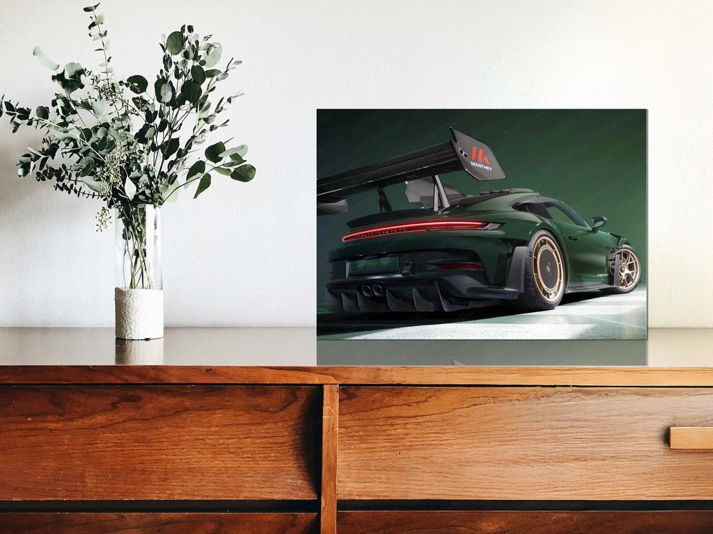 2025 Porsche 911 GT3 RS with Manthey Kit Neon LED Metal Frame â Ultimate Sports Car Wall Art