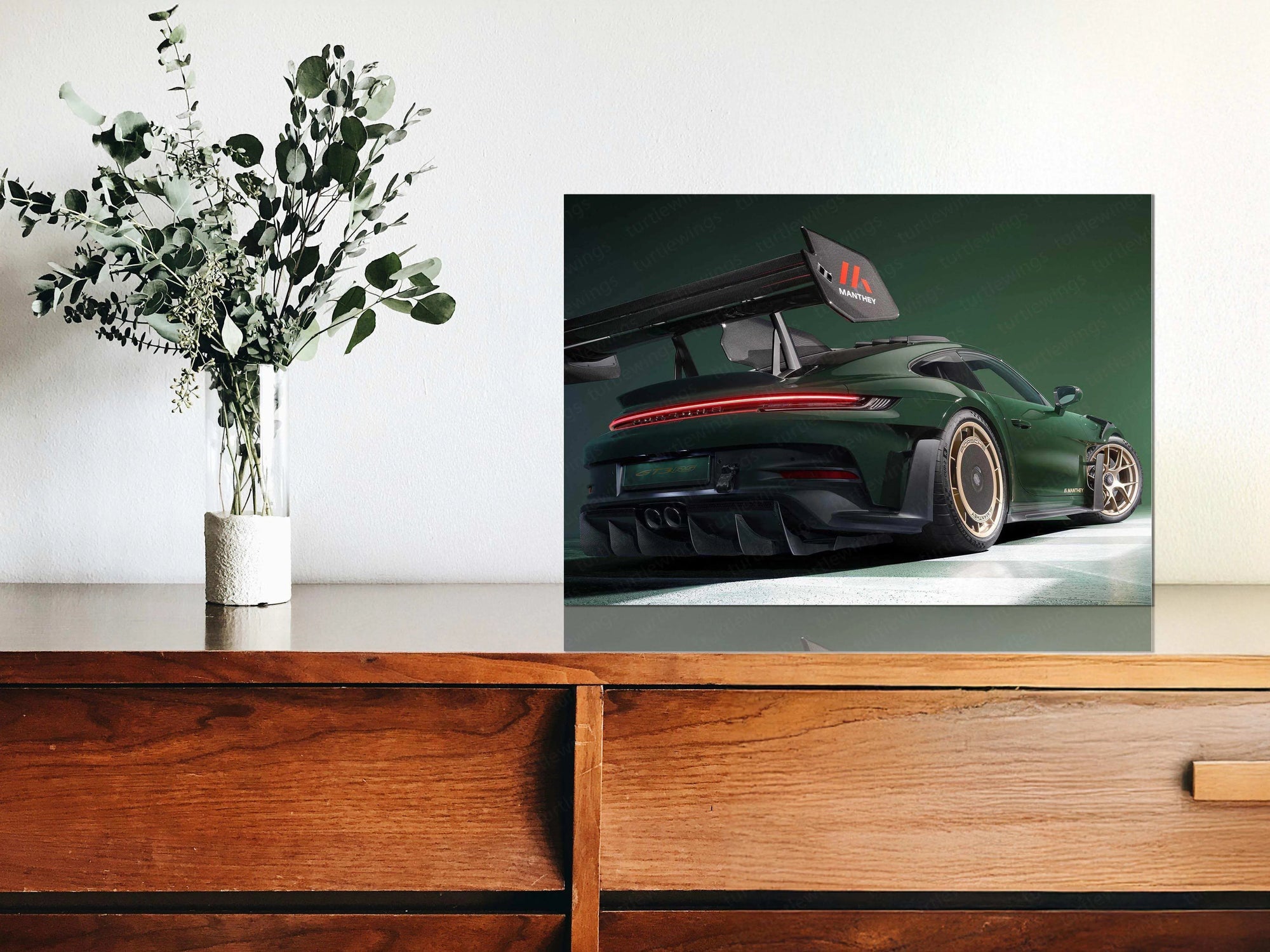 2025 Porsche 911 GT3 RS with Manthey Kit Neon LED Metal Frame â Ultimate Sports Car Wall Art