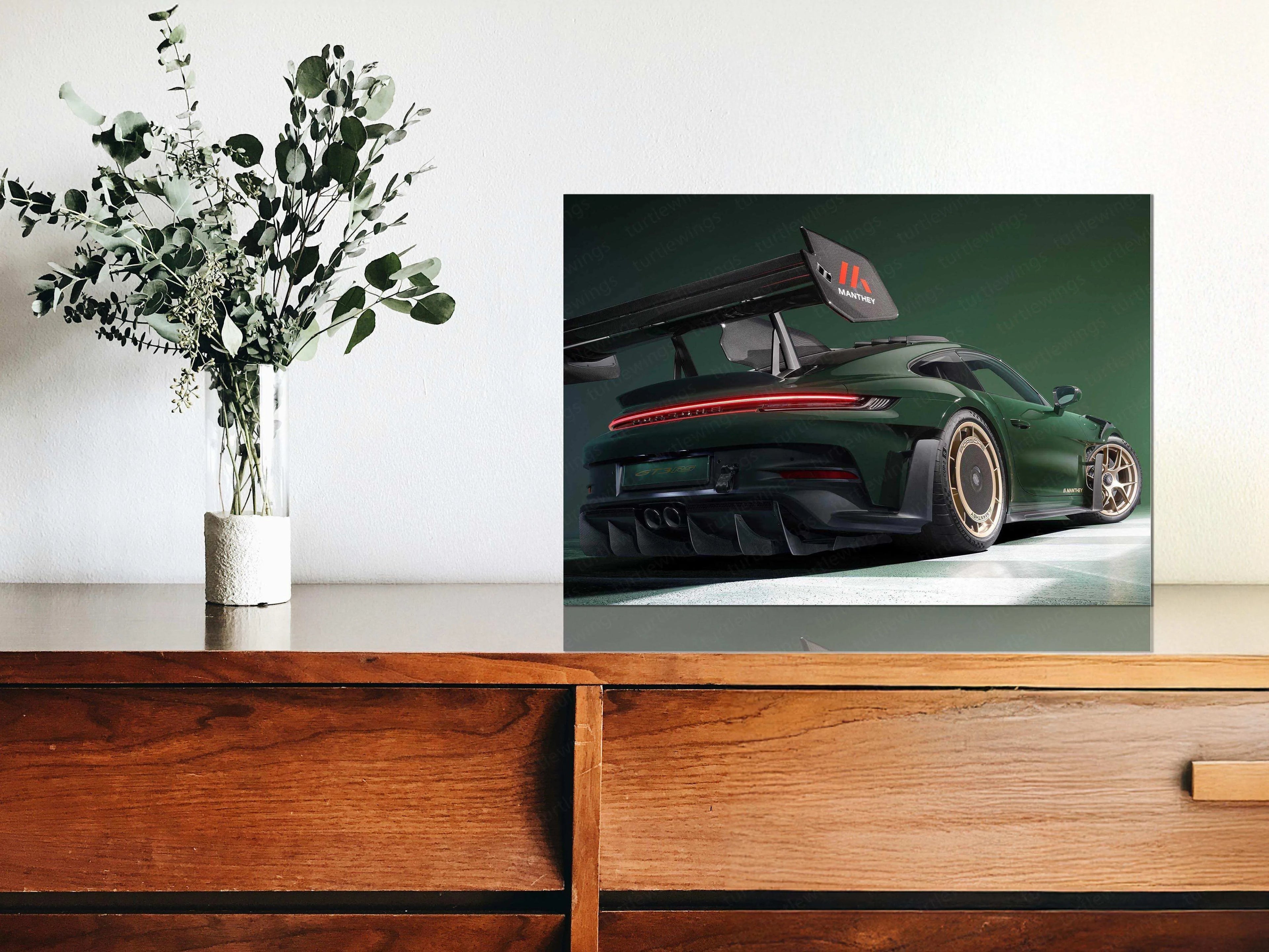 2025 Porsche 911 GT3 RS with Manthey Kit Neon LED Metal Frame â Ultimate Sports Car Wall Art