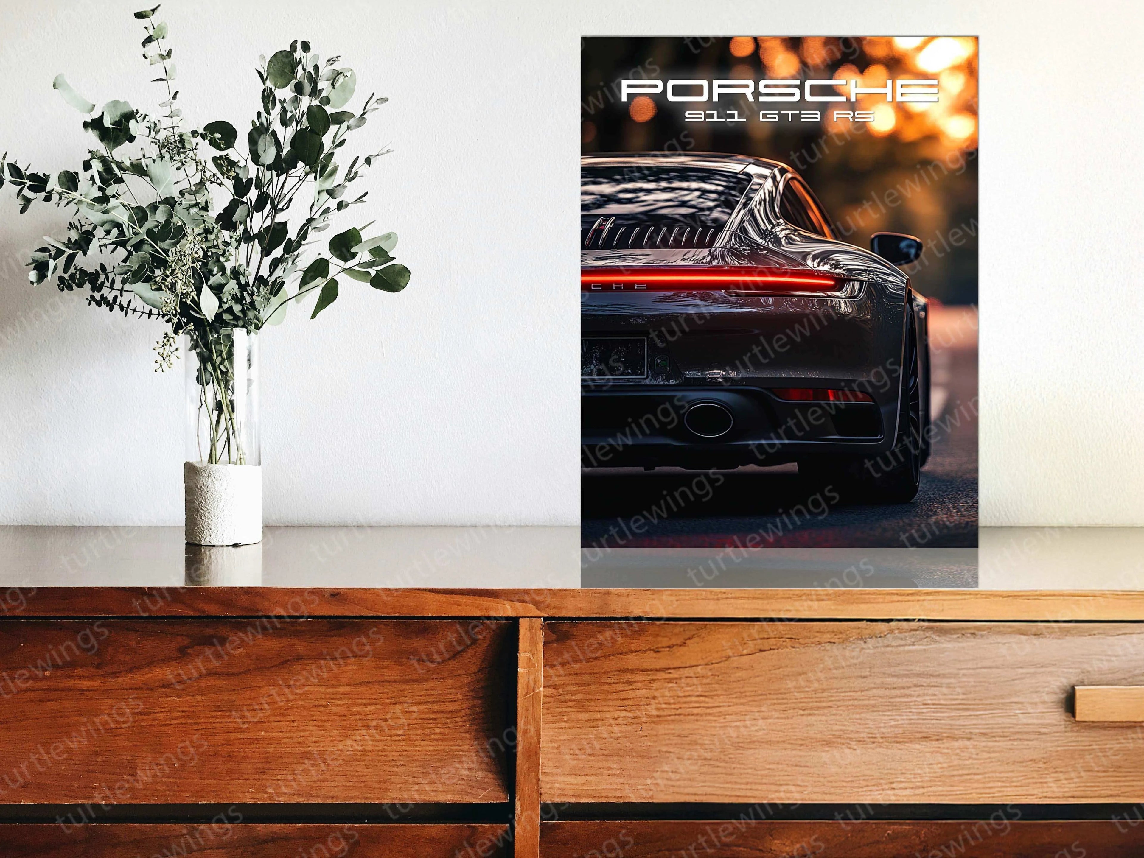 Porsche 911 GT3 Neon LED Metal Frame â Iconic Supercar Wall Art 2