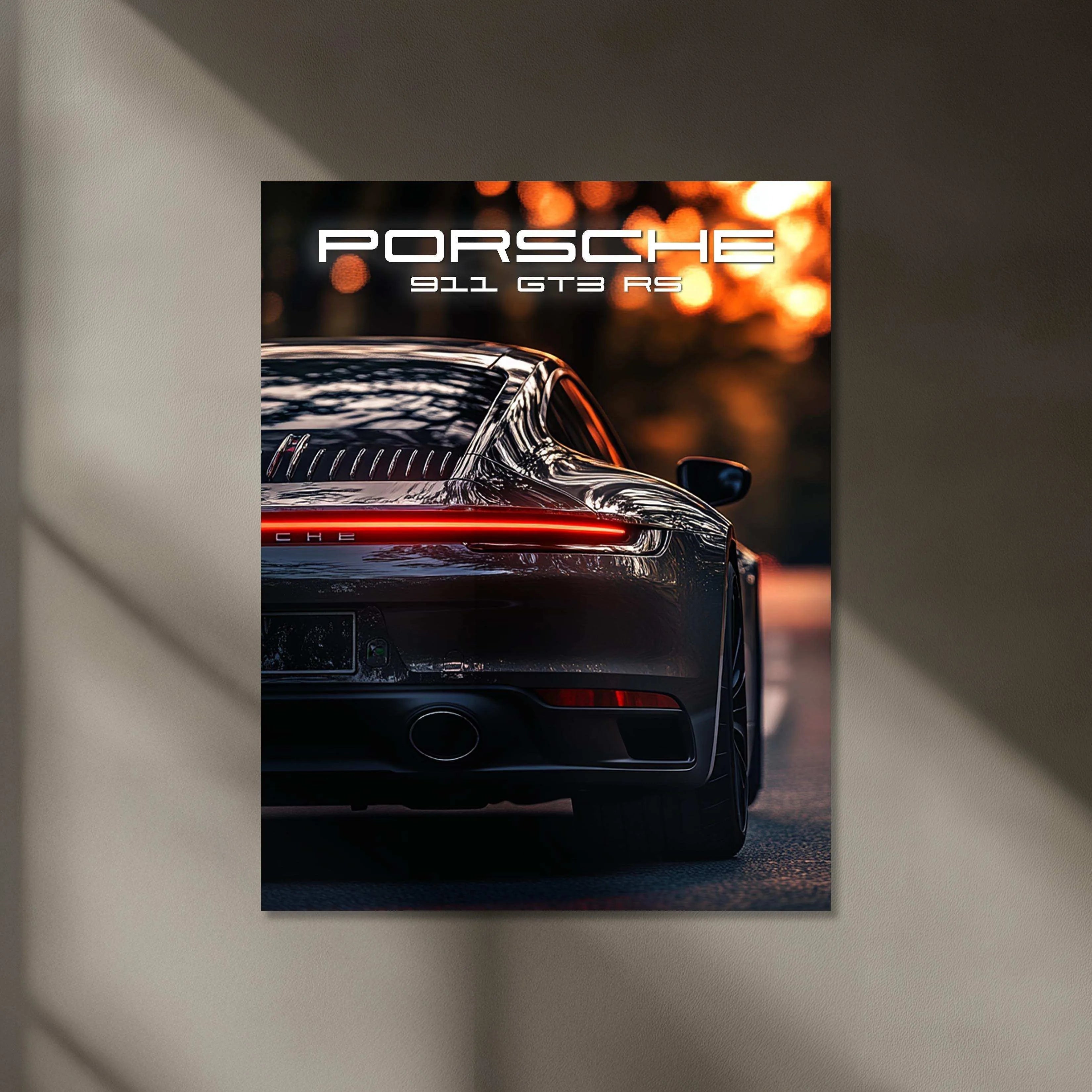 Porsche 911 GT3 Neon LED Metal Frame â Iconic Supercar Wall Art 2