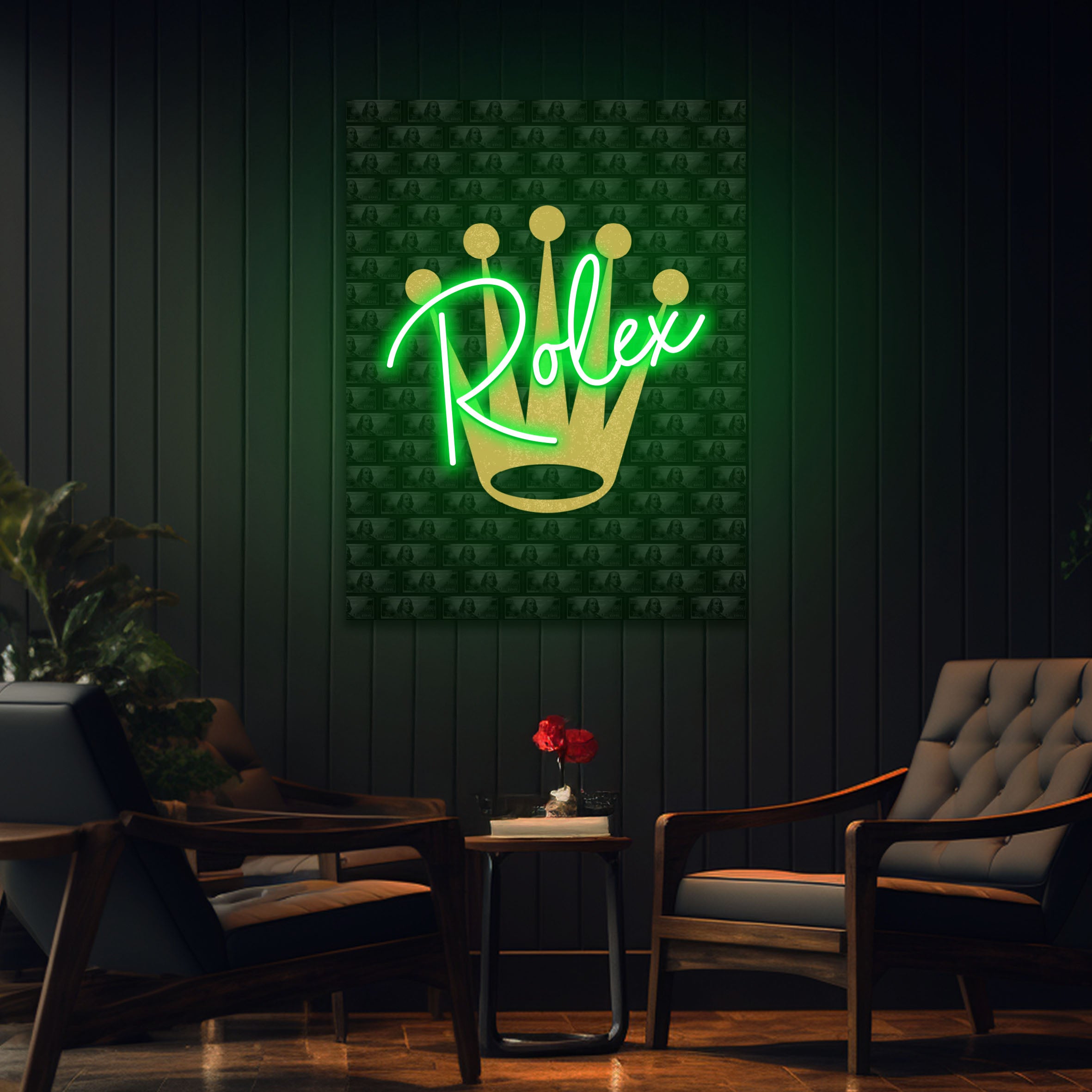 Rolex V2 – Neon Motivational Art