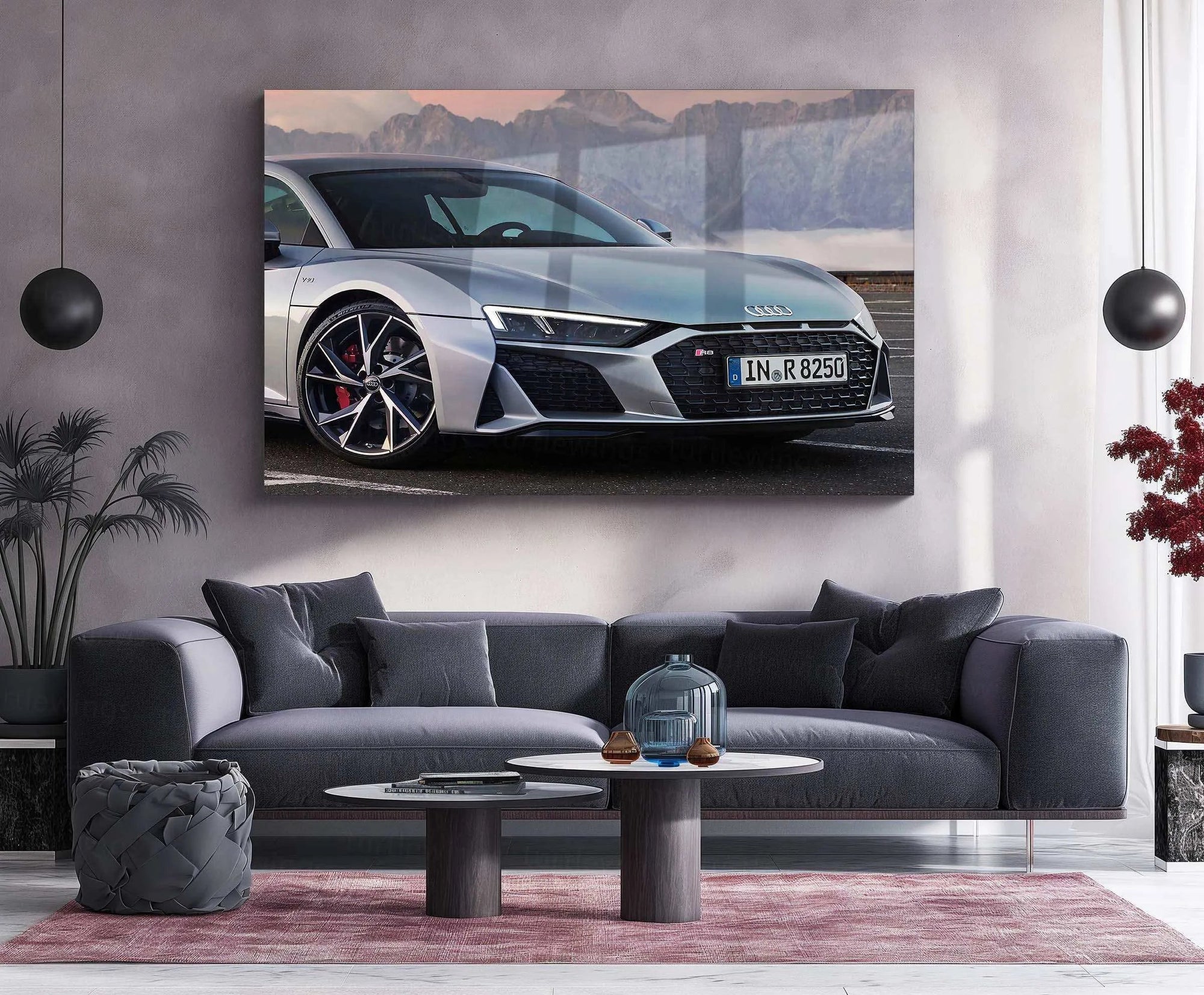 Audi R8 Neon LED Metal Poster â Supercar Wall Art for Speed Enthusiasts