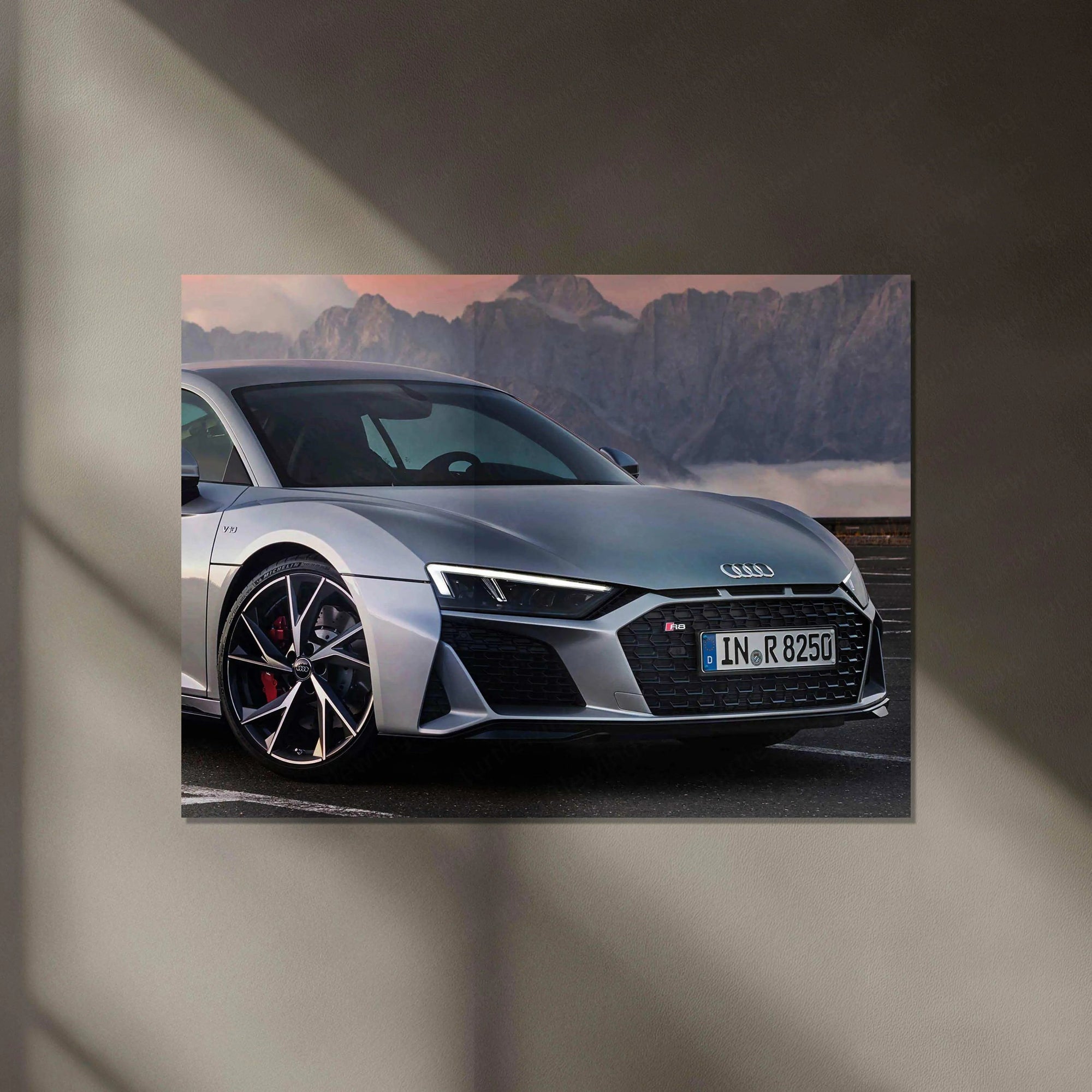 Audi R8 Neon LED Metal Poster â Supercar Wall Art for Speed Enthusiasts