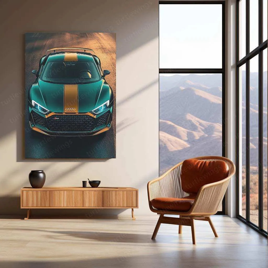 Audi Racing Neon LED Metal Poster â High-Performance Motorsport Wall Art