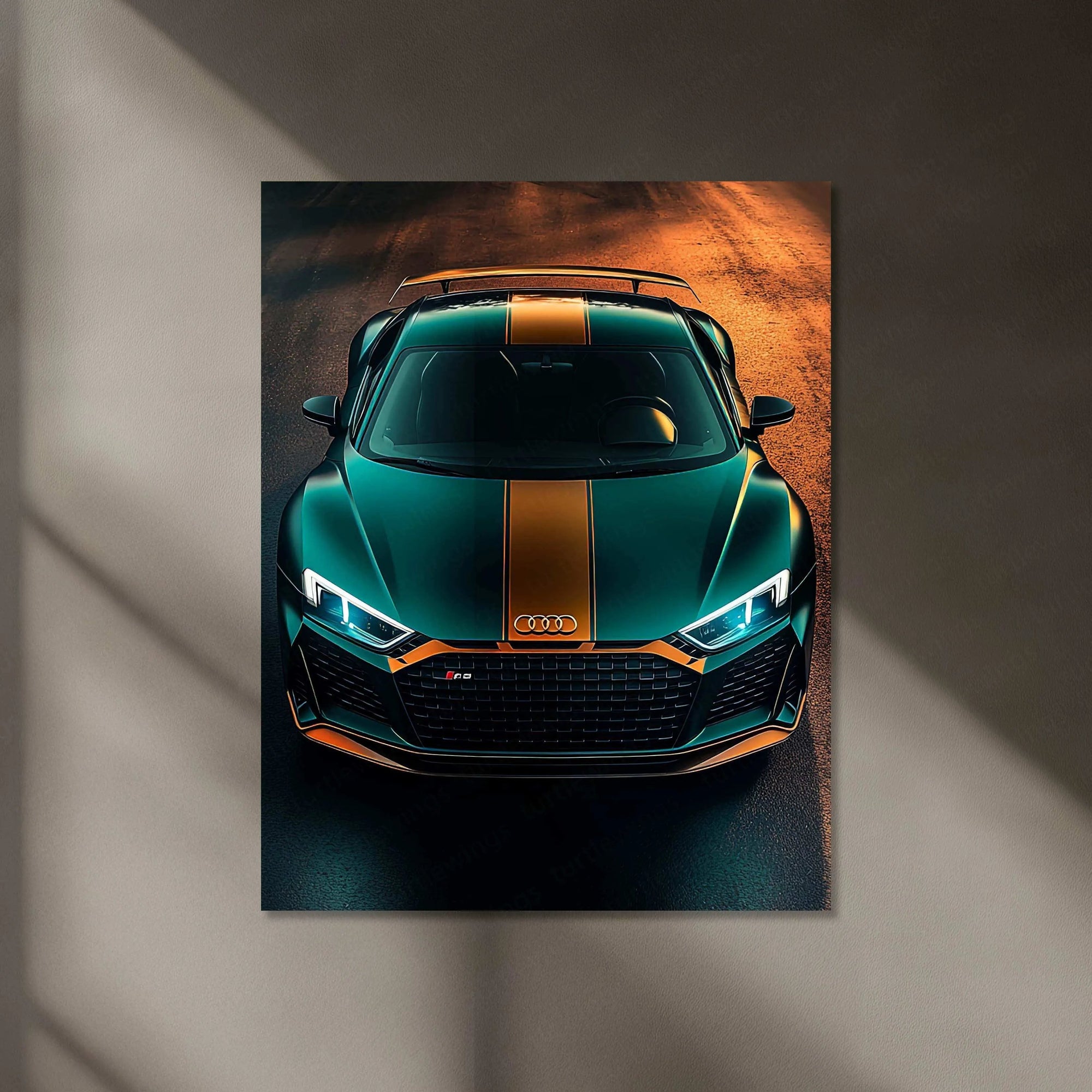 Audi Racing Neon LED Metal Poster â High-Performance Motorsport Wall Art