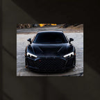 LED | 🖤 Black Audi R8 Neon LED Metal Poster | Luxury Sports Car Wall Art