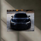 LED | 🖤 Black Audi R8 Neon LED Metal Poster | Luxury Sports Car Wall Art