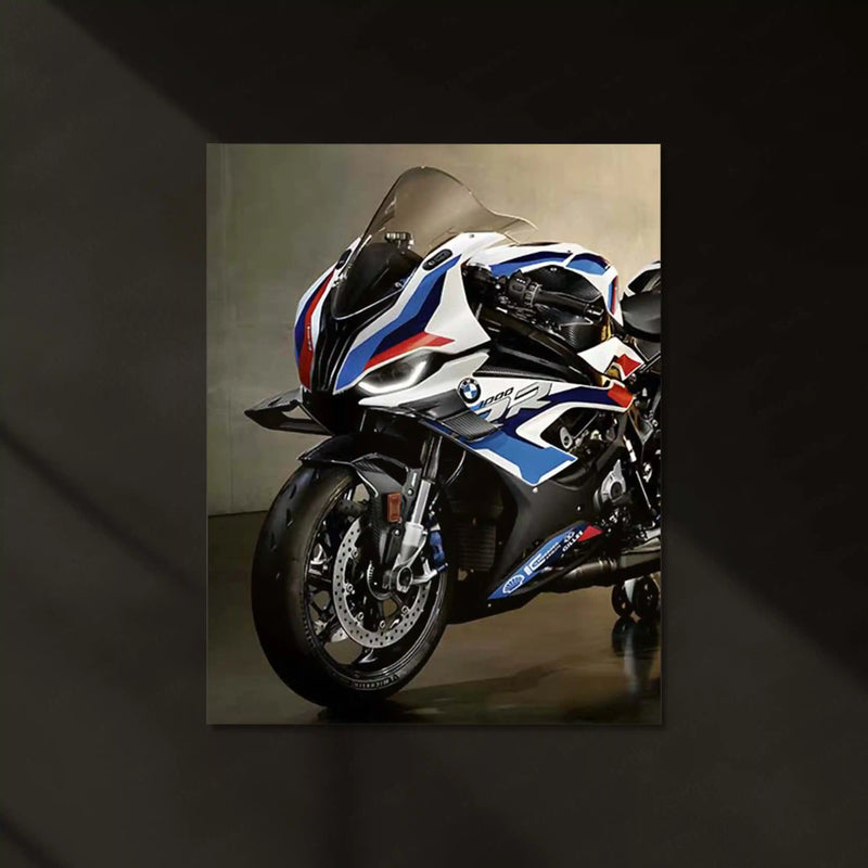 LED | BMW M 1000 RR Black Superbike Neon LED Metal Poster | Racing Power Wall Art 01 - image 1