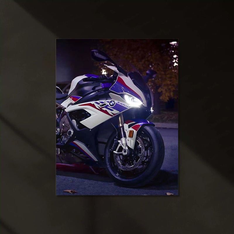 LED | BMW M 1000 RR Neon LED Road Wheel Race Metal Posters Wall Art - image 1