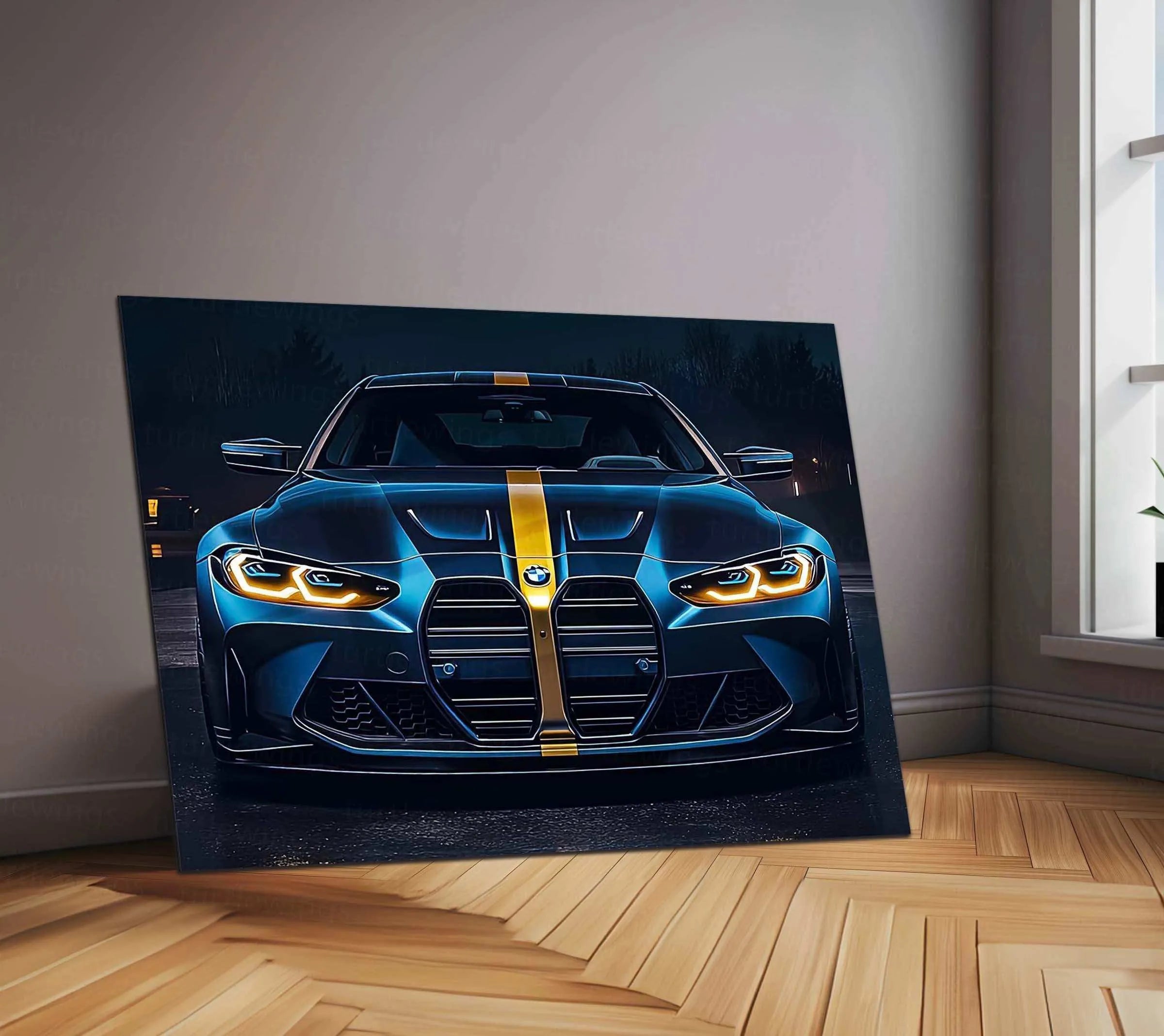 BMW Racing Neon LED Metal Poster â Motorsport-Inspired Wall Art for Speed Enthusiasts